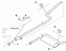 10258-030 REAR AND CENTRAL PIPES