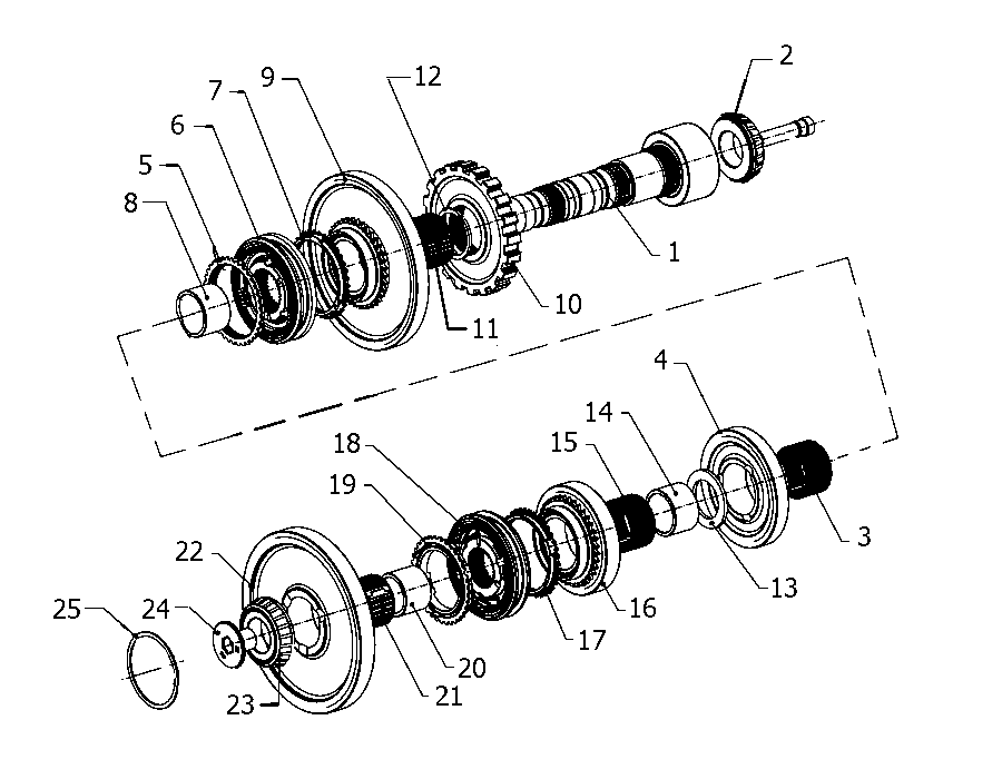 21215-031 UPPER SECONDARY SHAFT AND GEAR LEAD