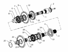 21215-031 UPPER SECONDARY SHAFT AND GEAR LEAD