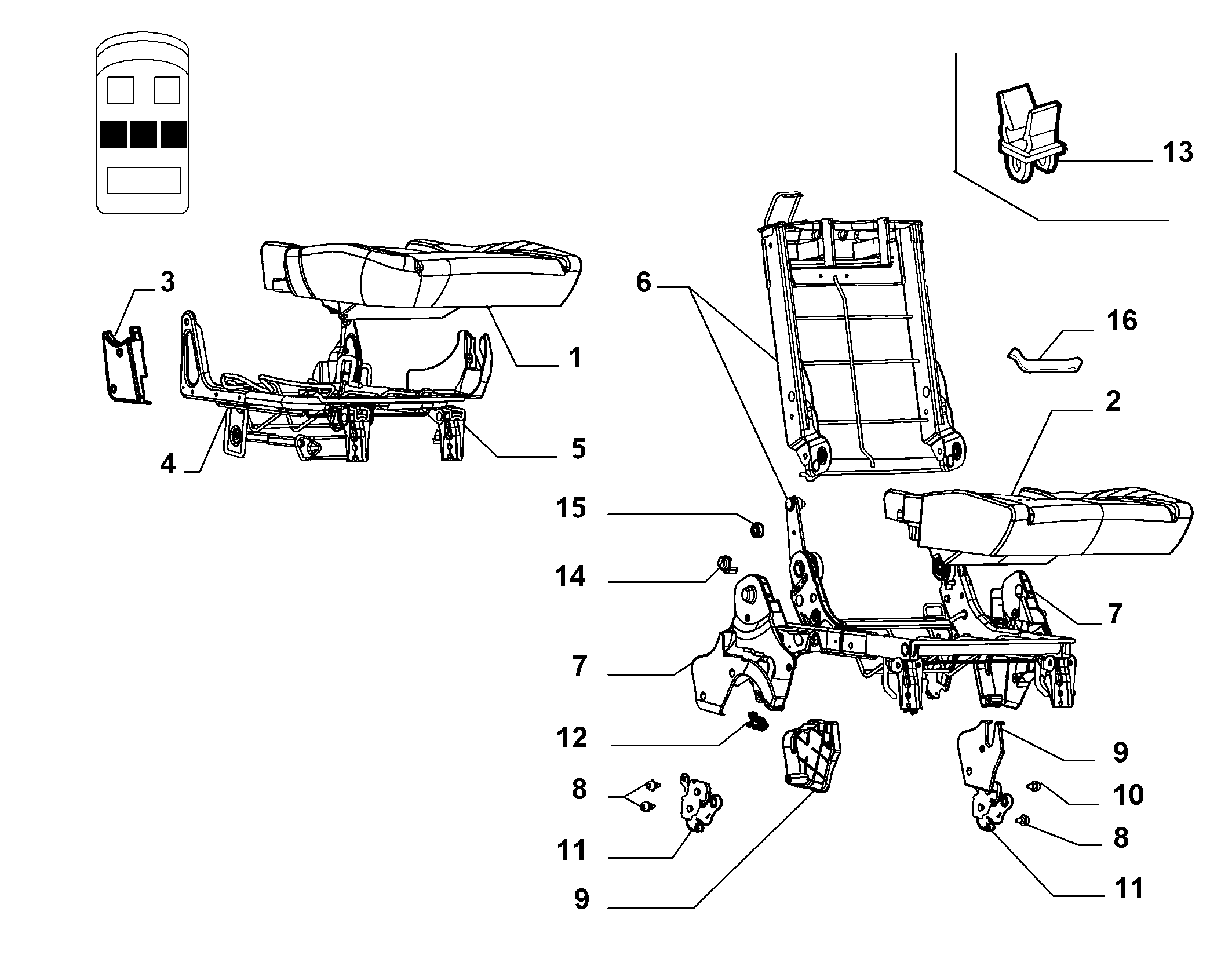70613/02 REAR SEAT