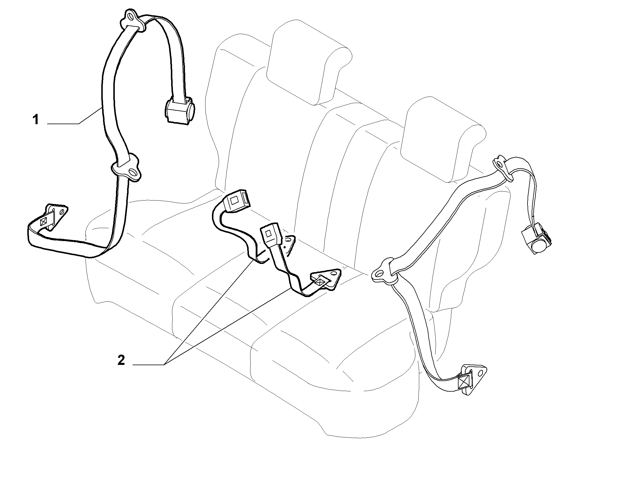 70527-020 REAR SEAT BELTS