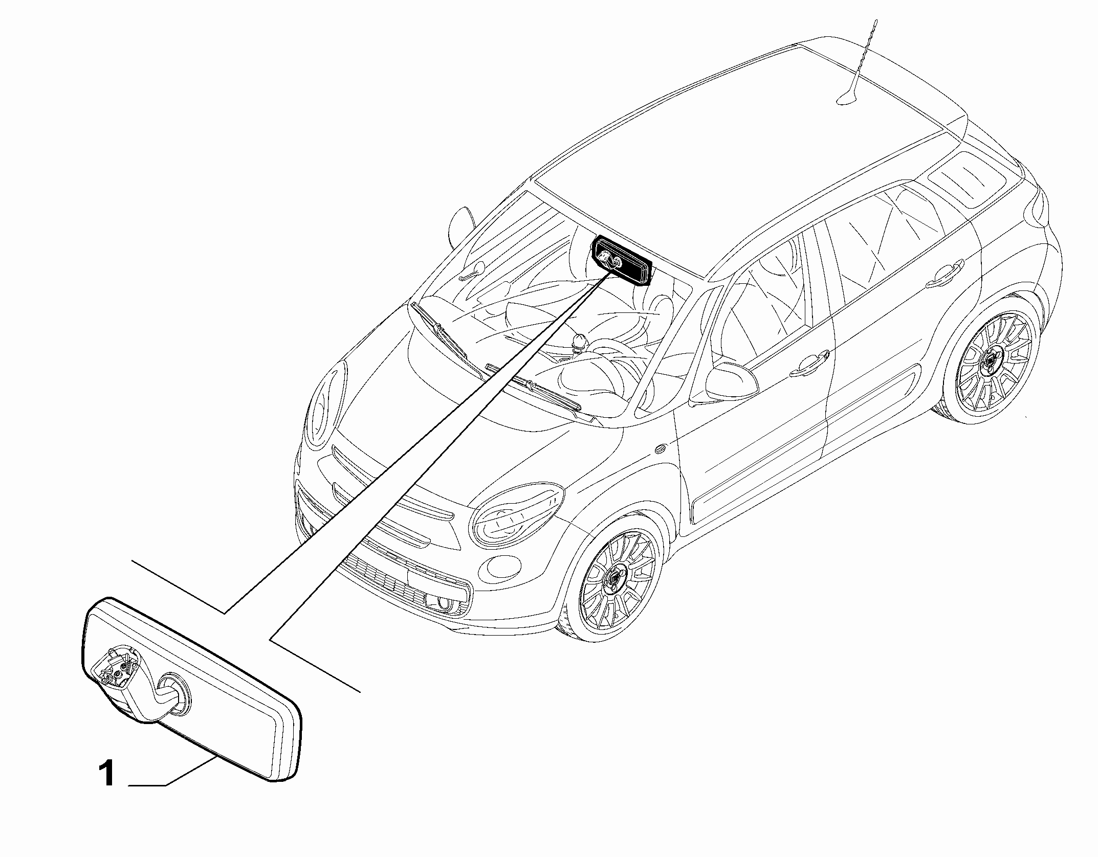 70740-010 REAR VIEW MIRROR