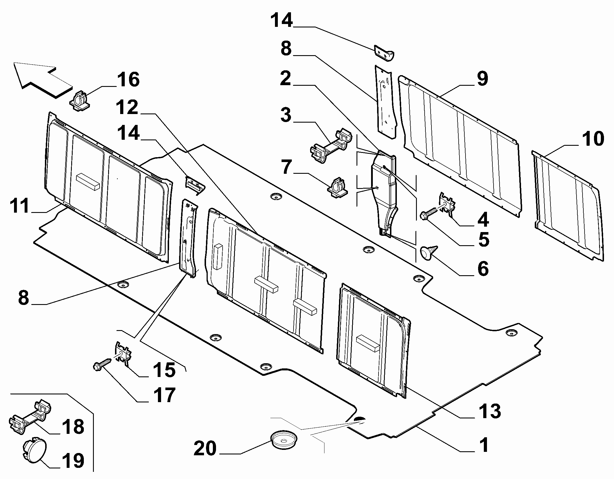 70521-013 CARGO AREA PROTECTION PANNELS