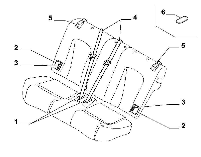 70527-020 REAR SEAT BELTS