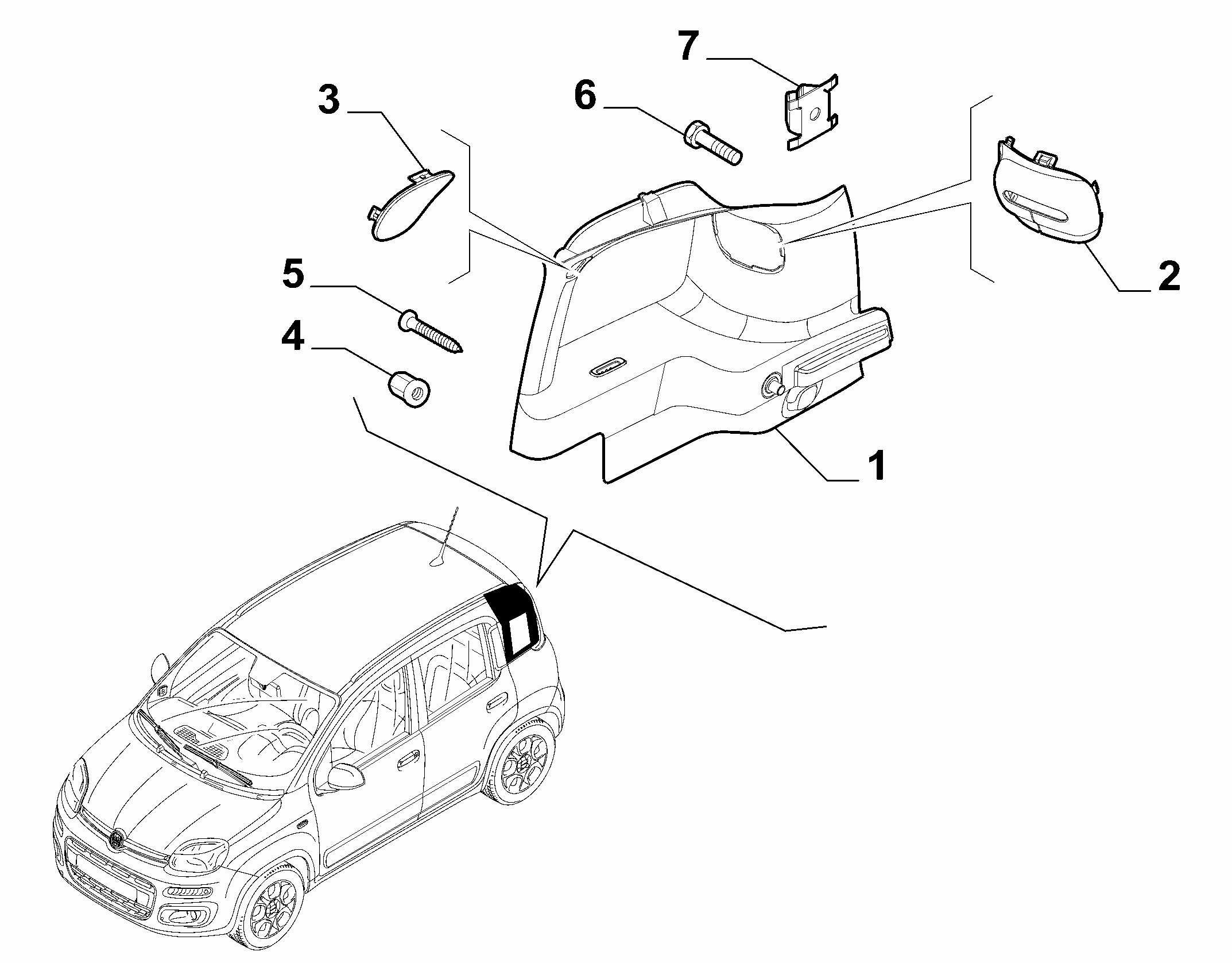 70523-040 INNER REAR PILLAR AND QUARTER GLASS TRIMS