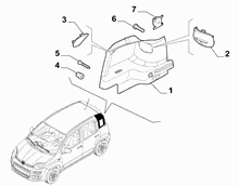 70523-040 INNER REAR PILLAR AND QUARTER GLASS TRIMS
