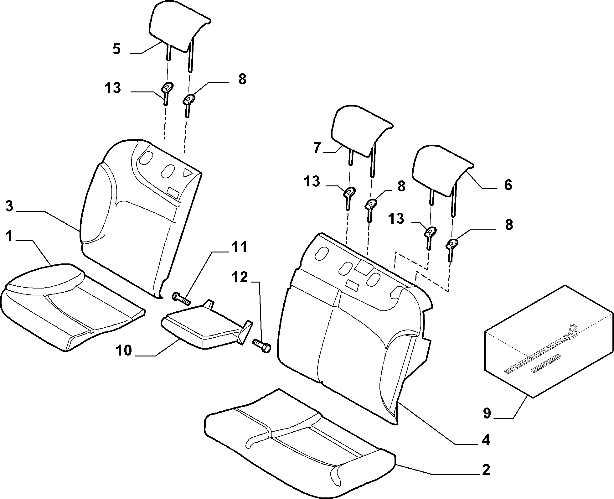70615/13 REAR SEAT LINING