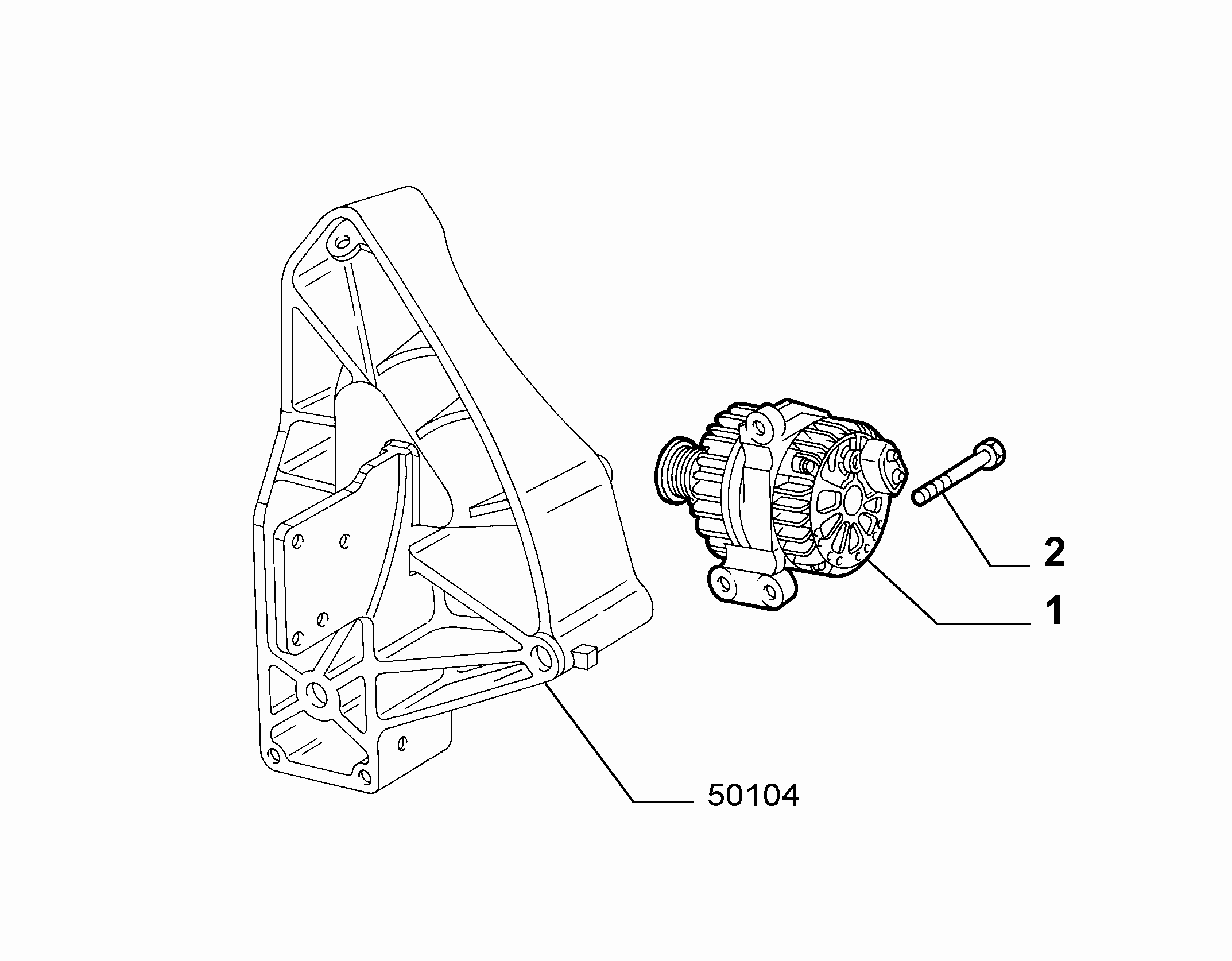 55301-010 ALTERNATOR AND MOUNTING