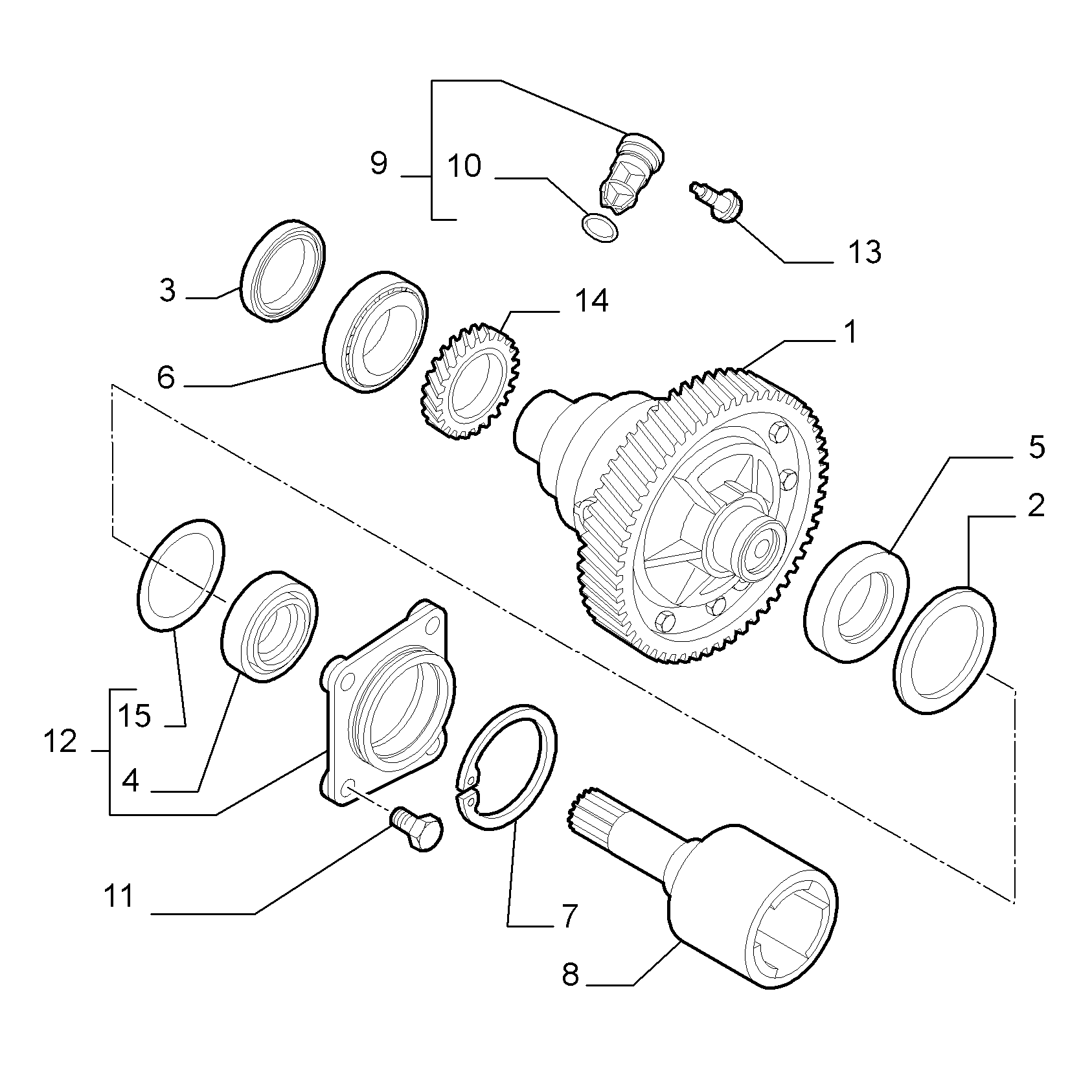 21220-010 GEARING AND HALF CRANKSHAFT