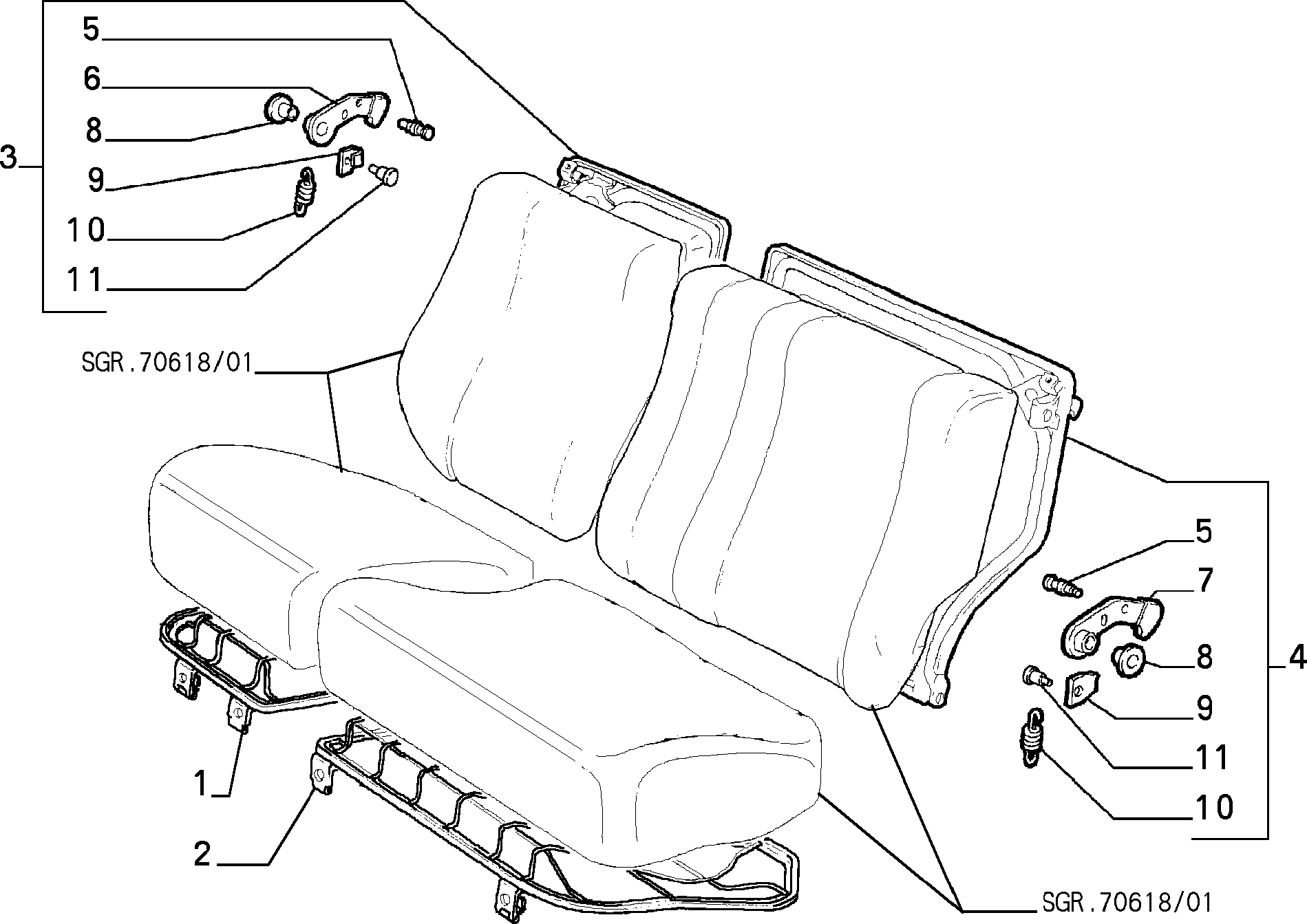 70613/01 REAR SEAT