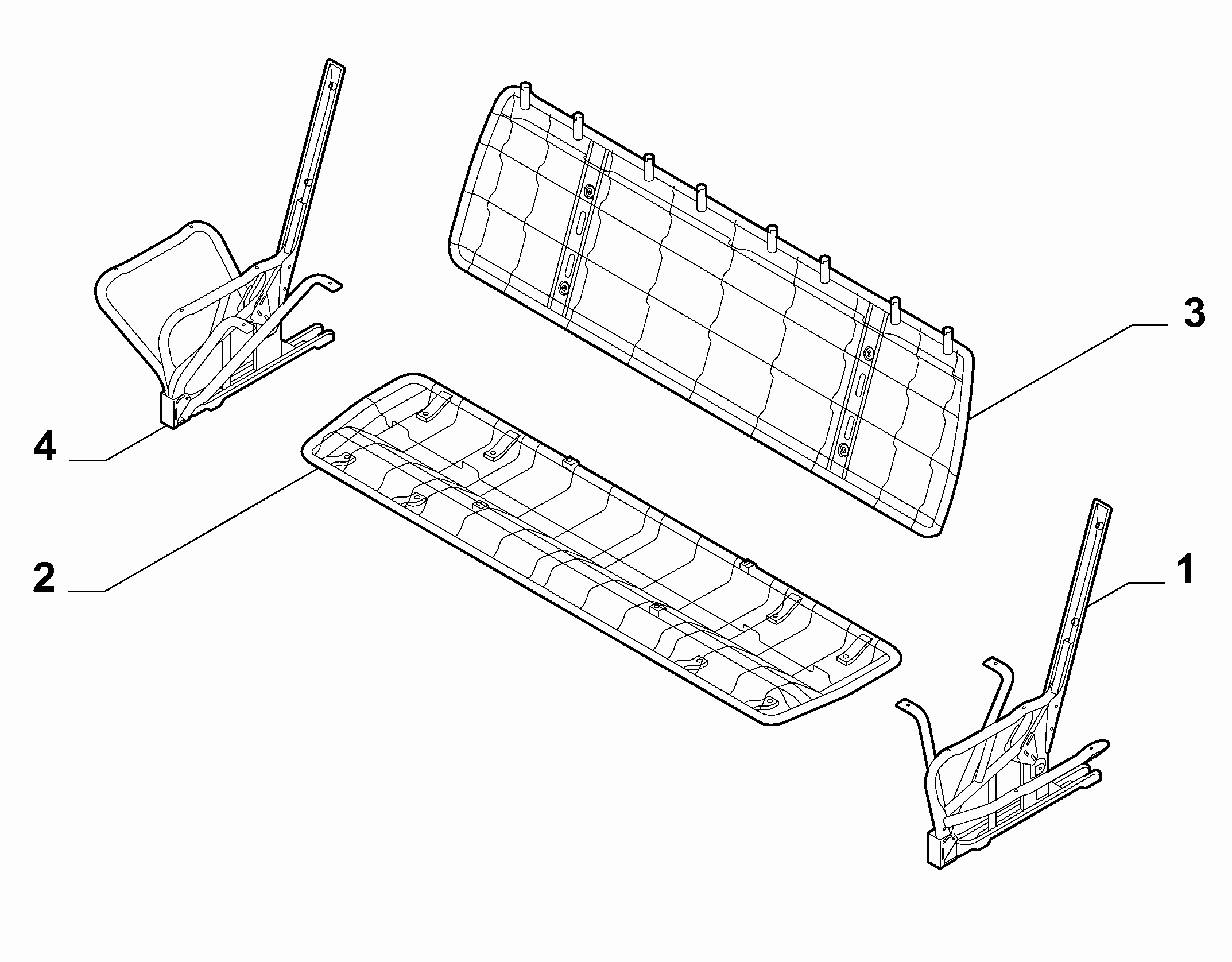 70613-021 FIRST ROW REAR SEAT FRAMES