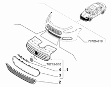 70722-010 РЕШЕТКА РАДИАТОРА 