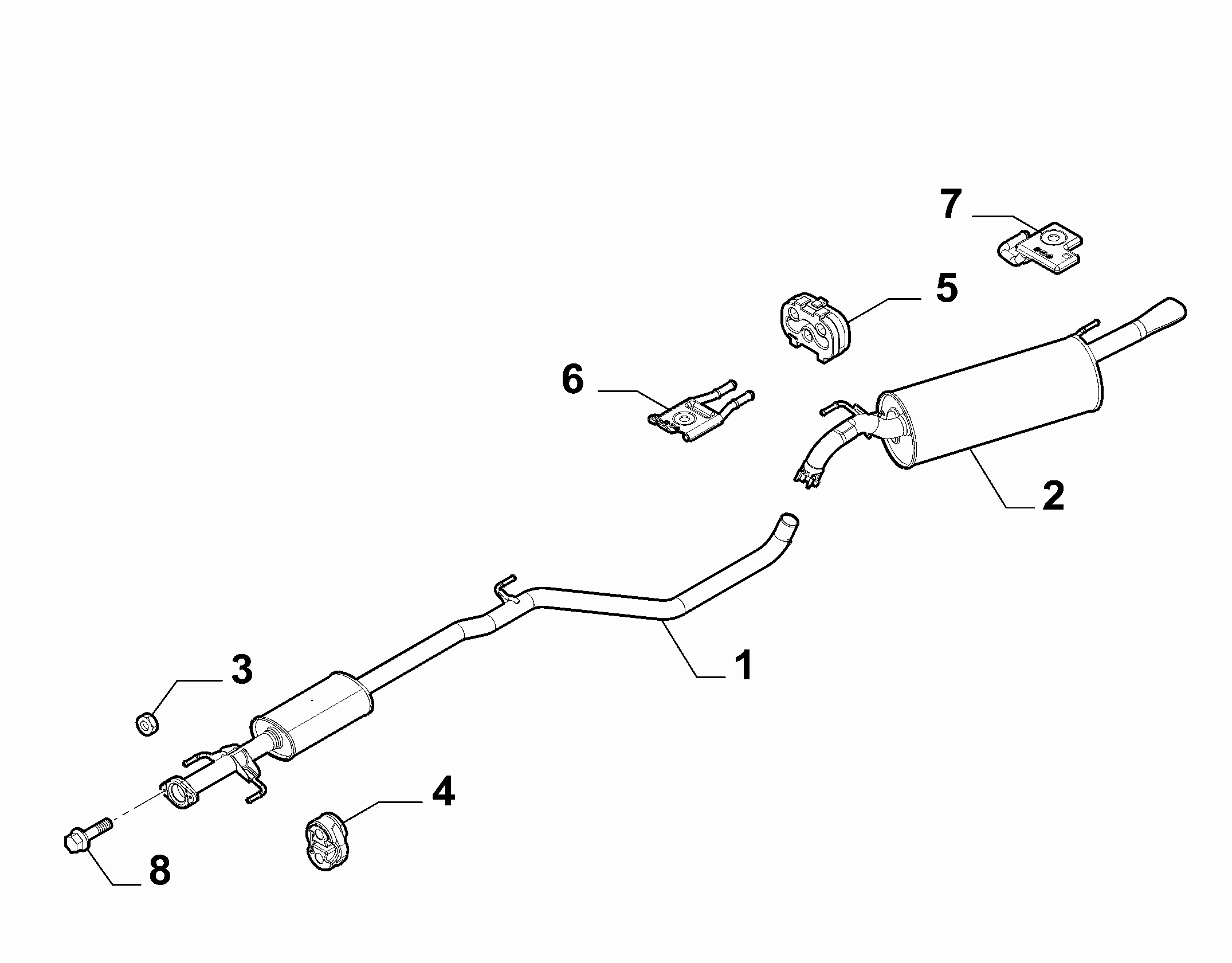 10258-030 REAR AND CENTRAL PIPES