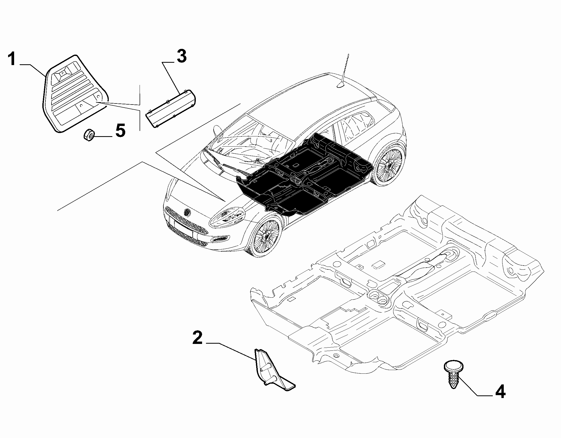 70521-030 PASSENGER COMPARTMENT MAT FASTENERS AND ACCESSORIES