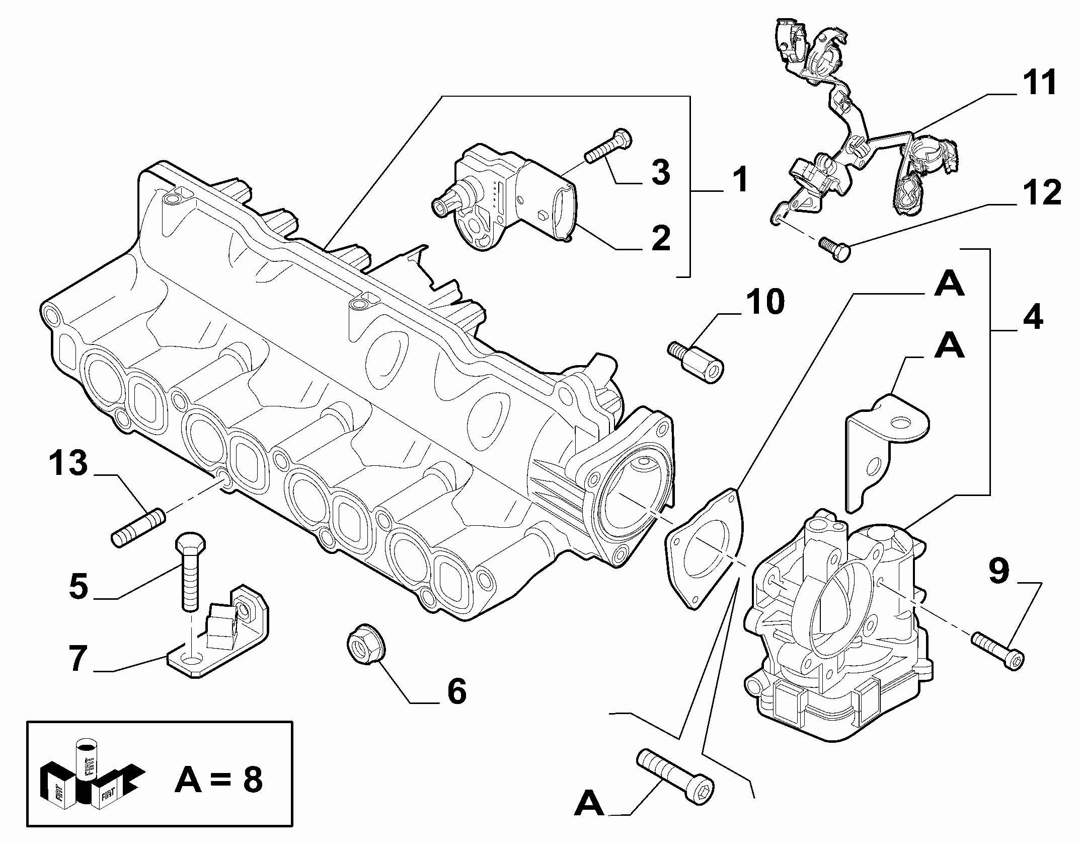 10255-010 INTAKE MANIFOLD AND BUTTERFLY CLIPS