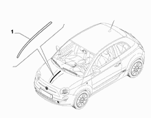 70712-005 OUTER MOUDLINGS AND GASKETS ON CAR BONNET