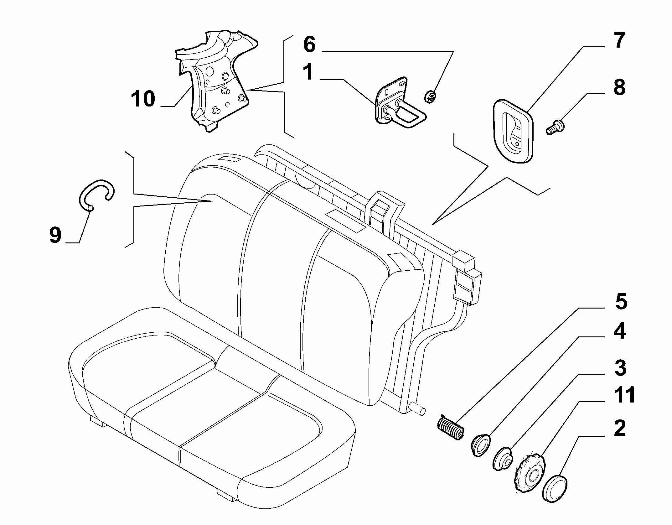 70613/00 REAR SEAT 