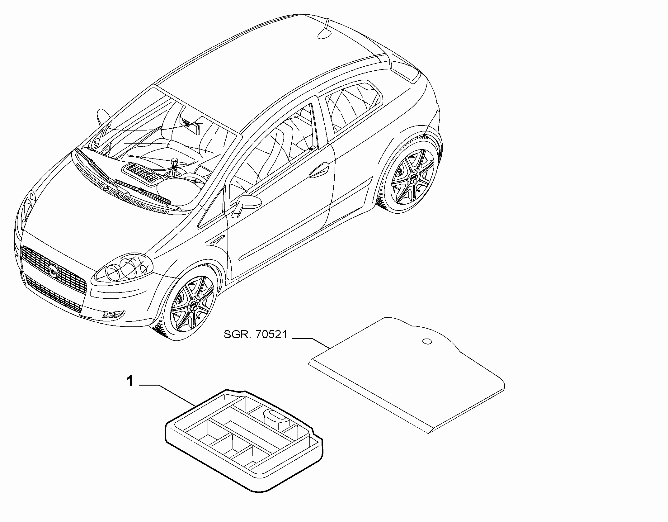70526-040 COVER ACCESSORIES FOR INSIDE LUGGAGE SPACE