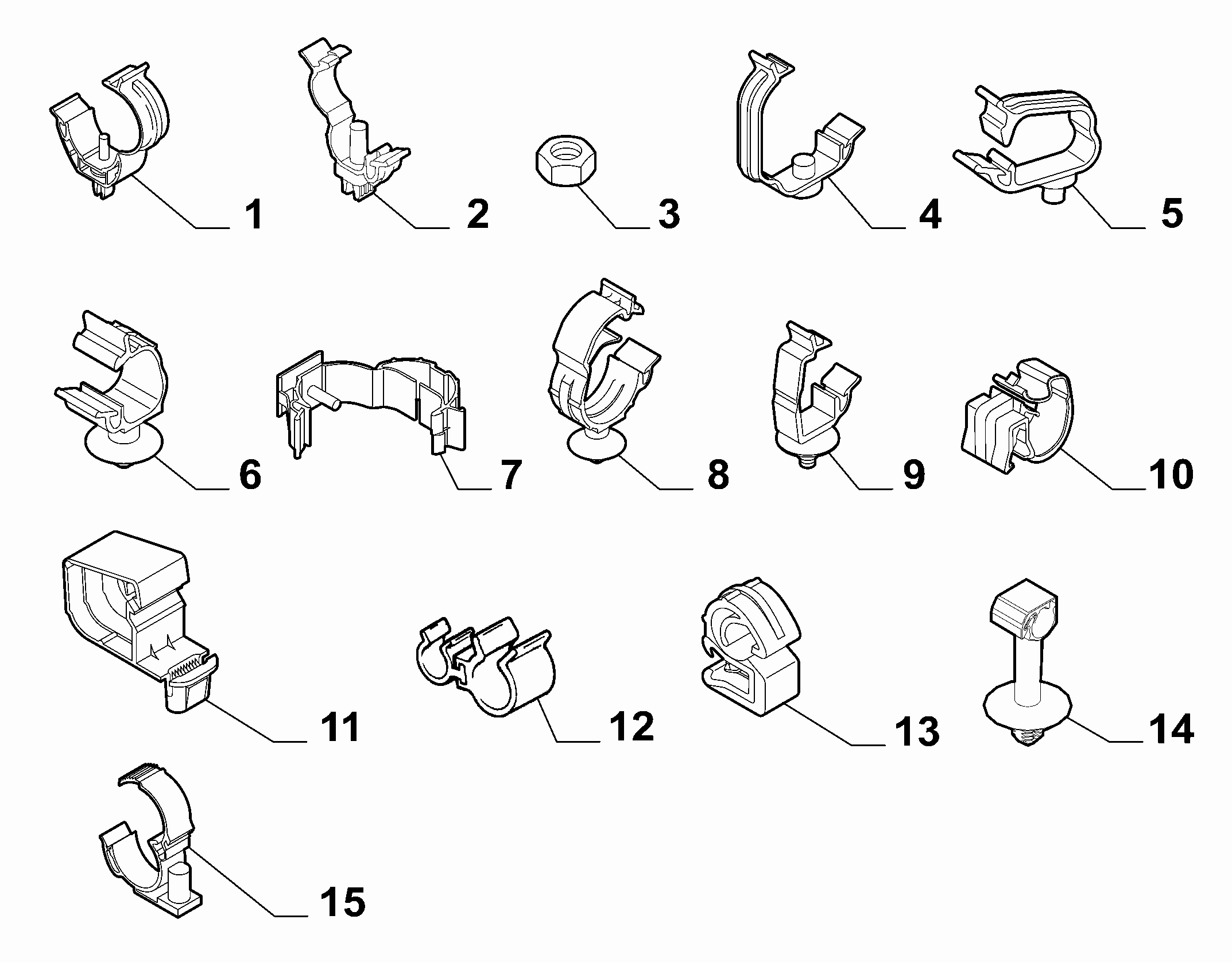 55527-010 CABLE SET FIXINGS