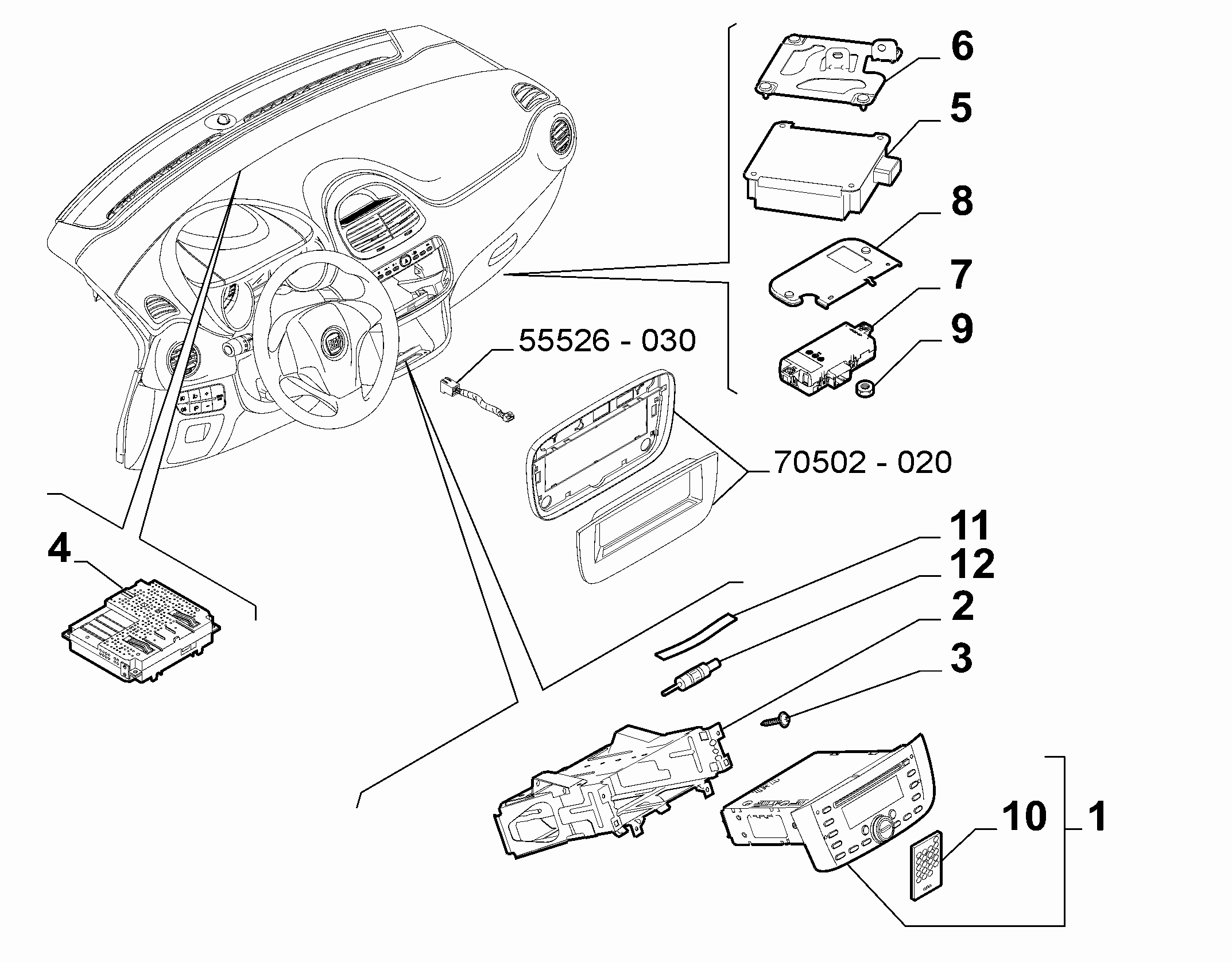 55521-010 RADIO AND AUTOMATED INFO DEVICE 