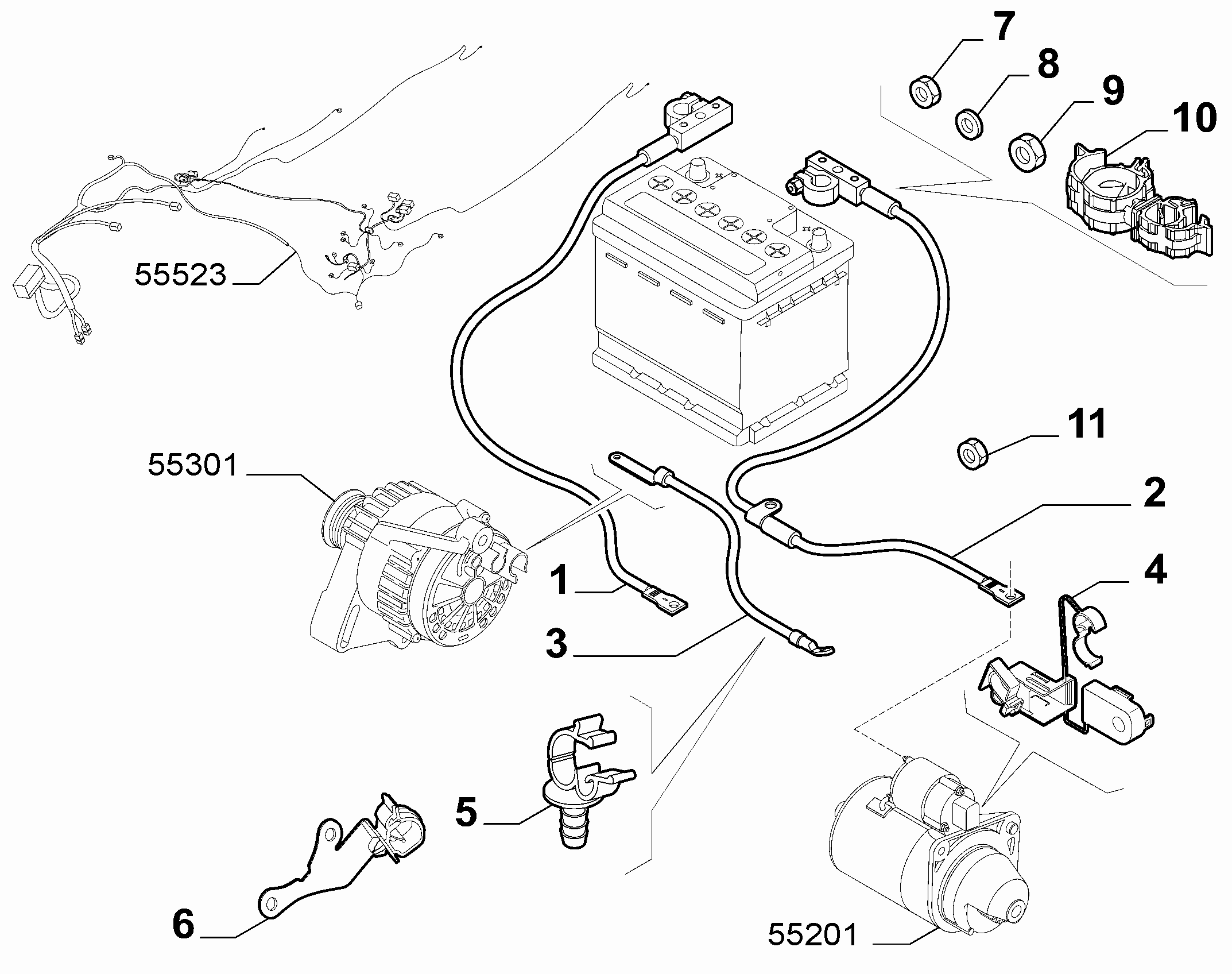 55300-040 BATTERY HARNESS