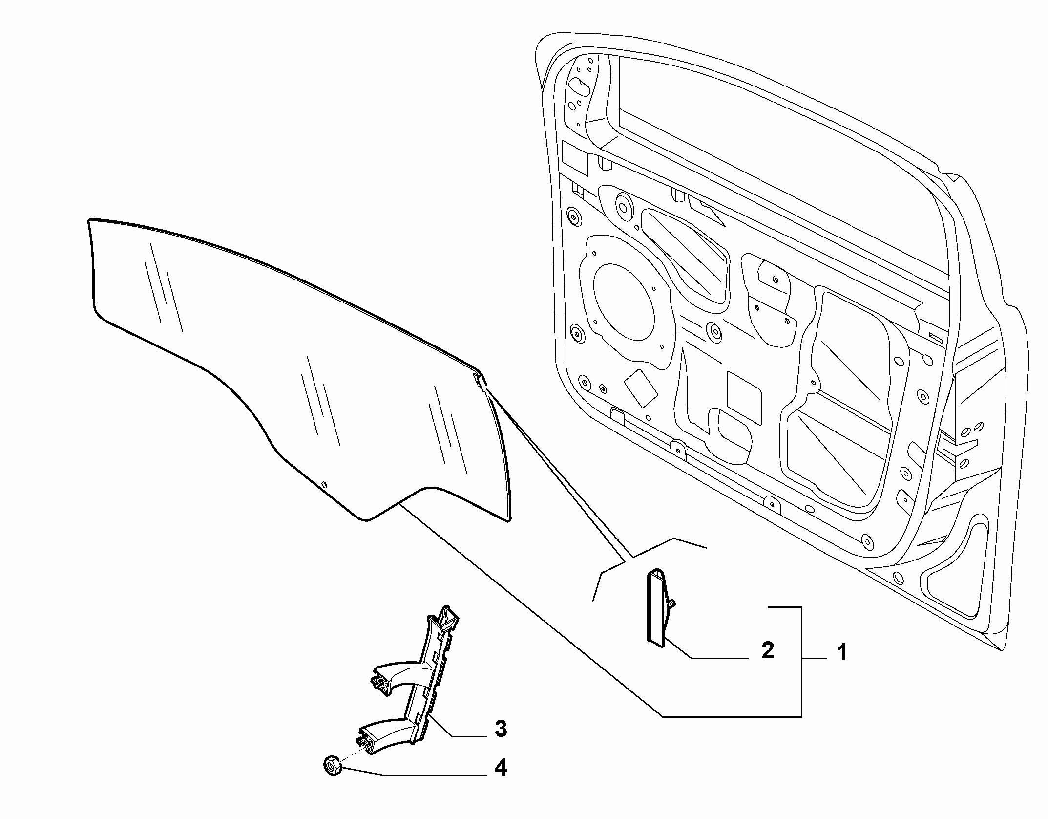 70129-030 FRONT WINDOW AND CHANNEL