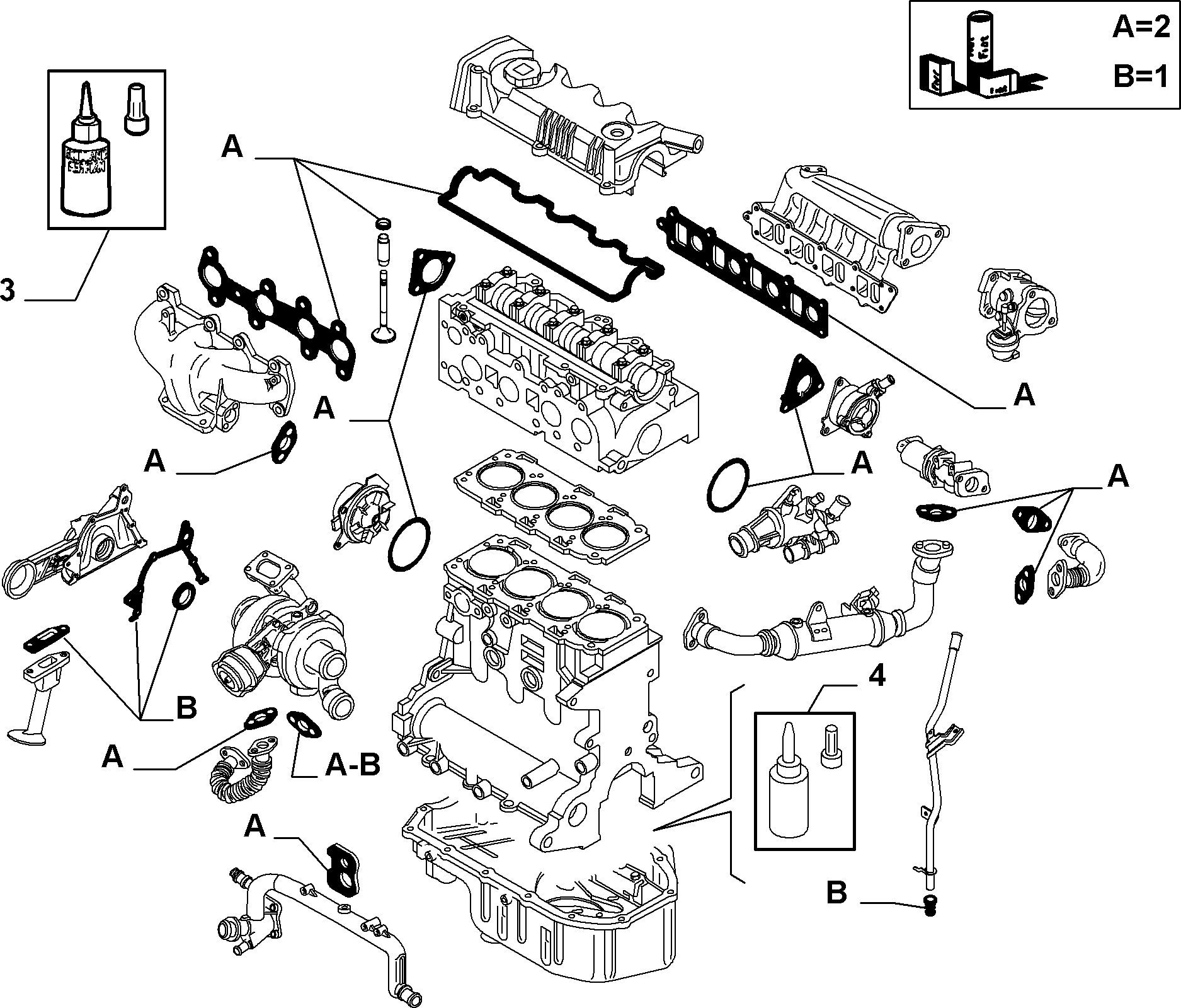 10101-050 GASKET KIT, HEAD AND CRANKCASE