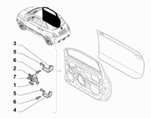 70129-020 FRONT SIDE DOOR HINGE AND SCREW