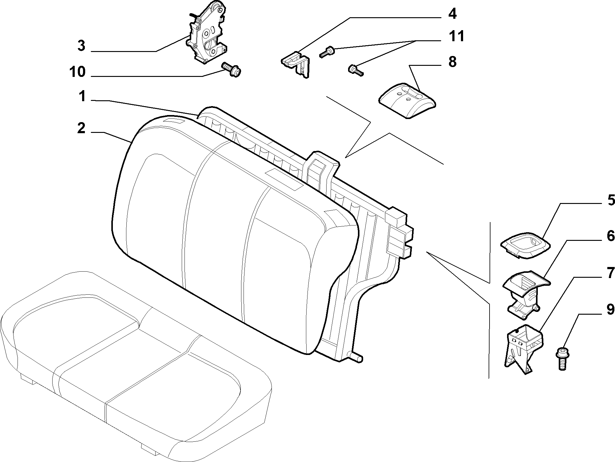 70613/00 REAR SEAT 