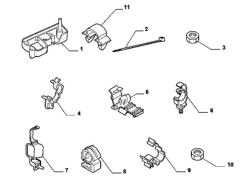 55527-020 DASHBOARD CABLE SET FASTENERS