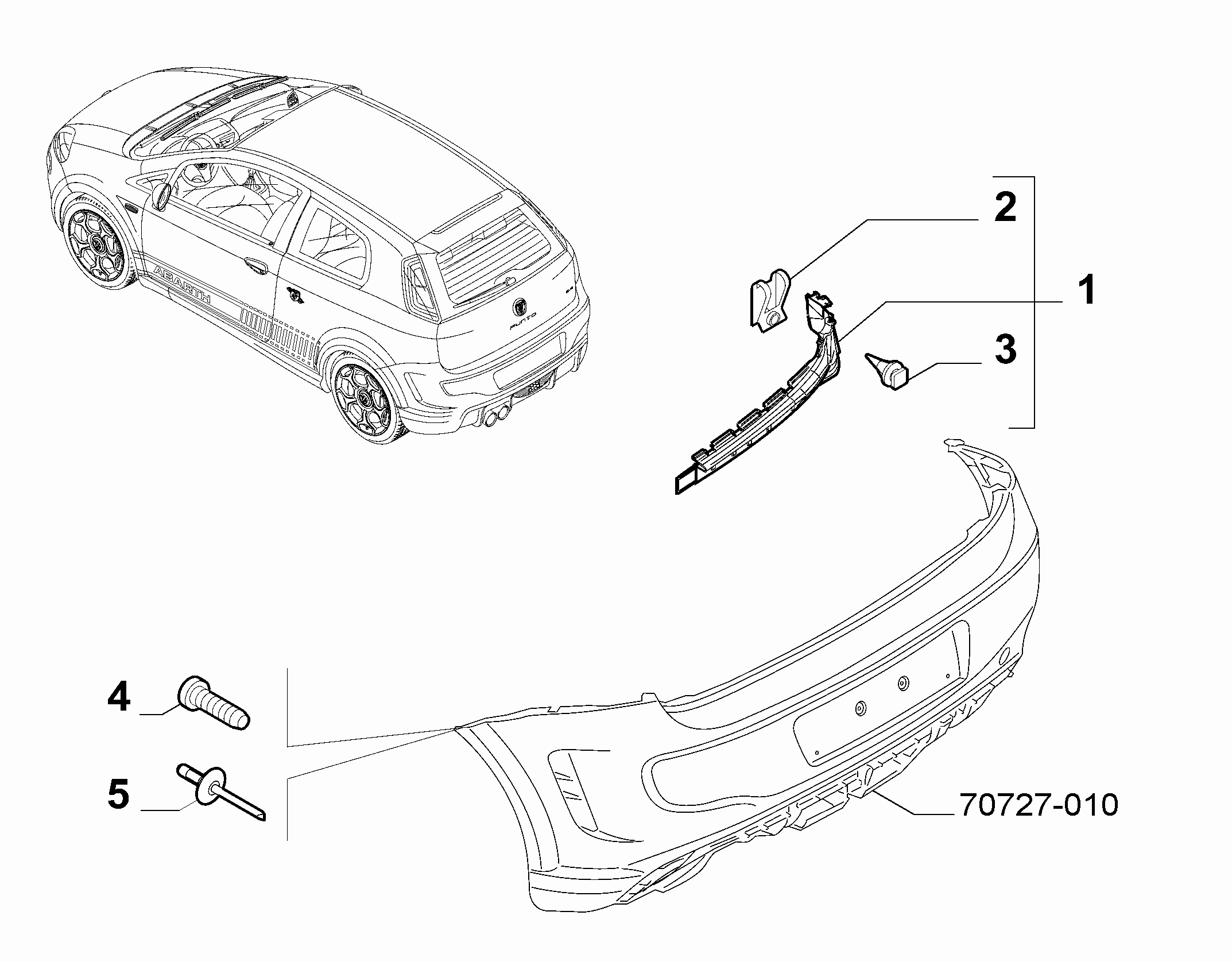 70727-020 REAR BUMPER CLAMPS