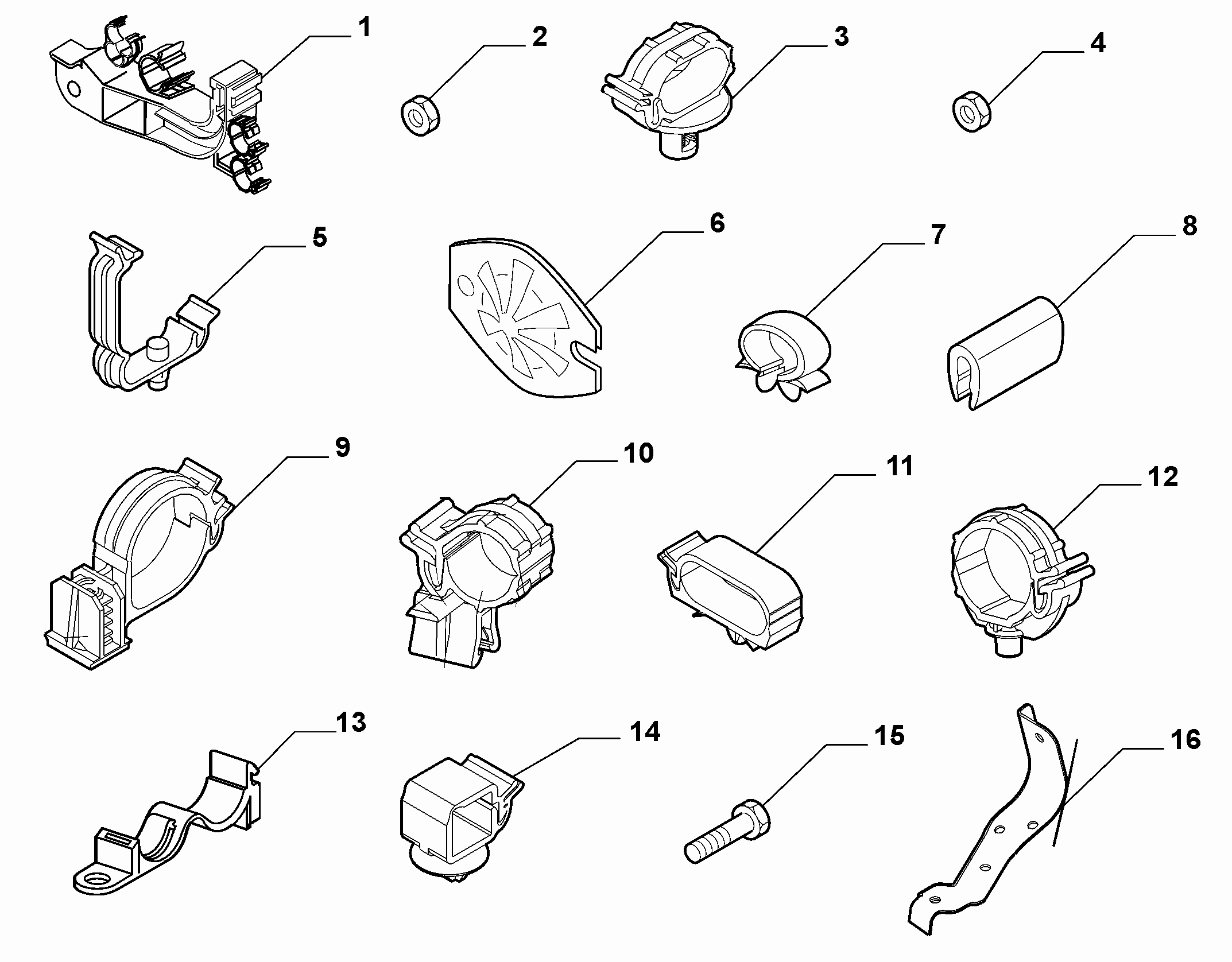 55527-010 CABLE SET FIXINGS