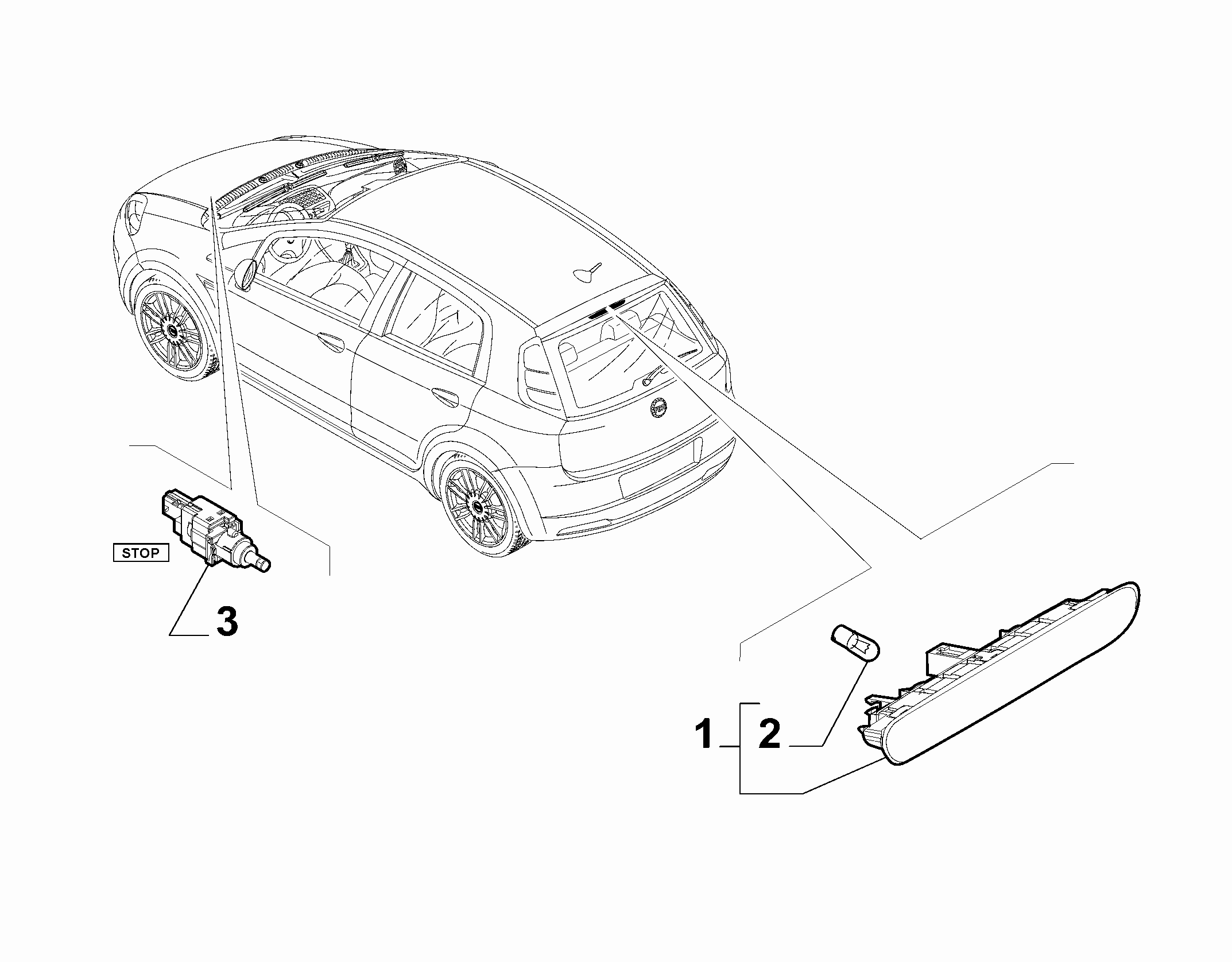 55501-020 REAR WINDOW STOP LIGHT AND SWITCH