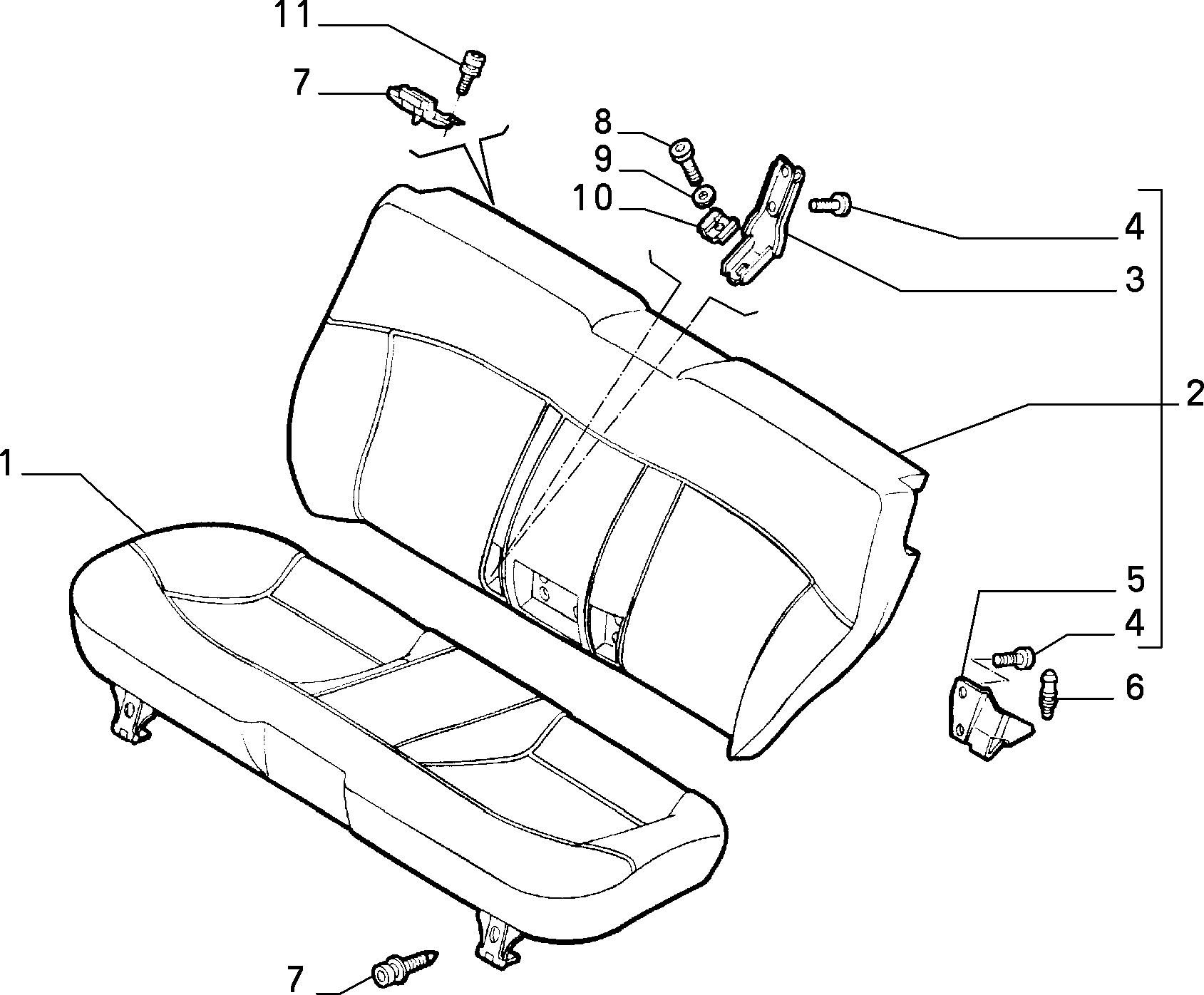 70613/00 REAR SEAT