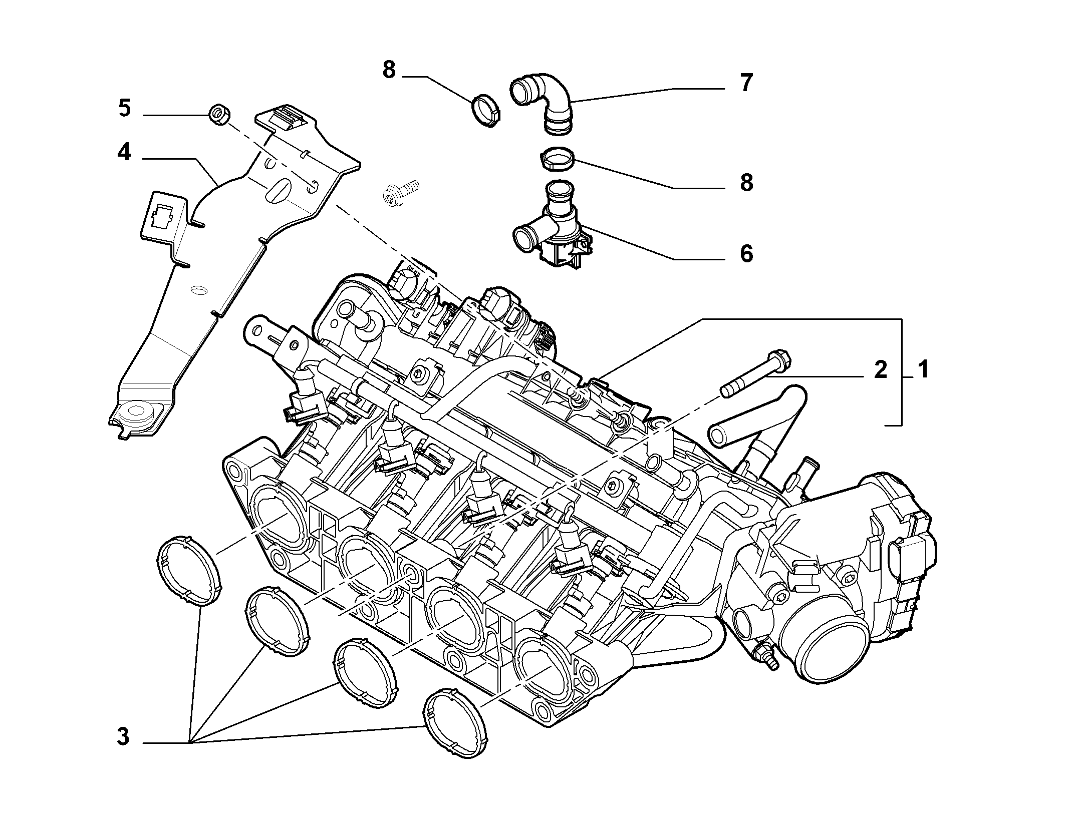 10255-010 INTAKE MANIFOLD AND BUTTERFLY CLIPS