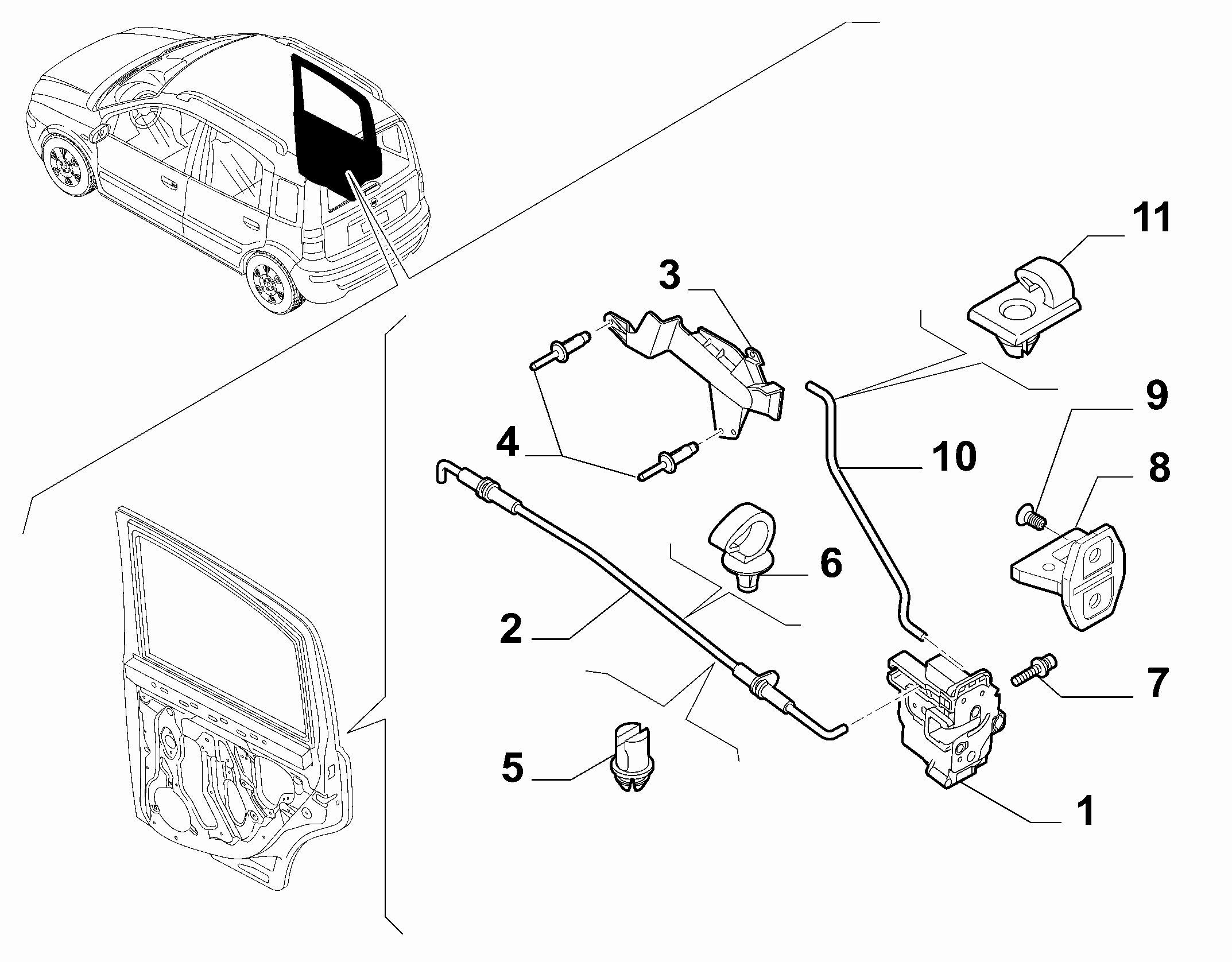 70136-050 REAR DOOR LOCK