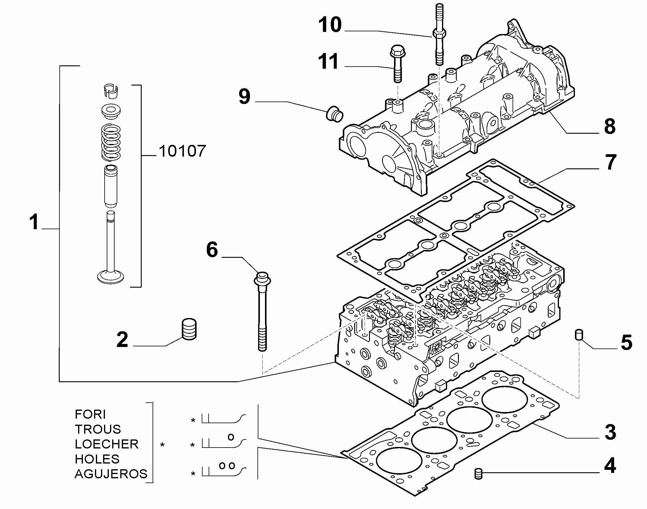 10101-020 CYLINDER HEAD AND GASKETS