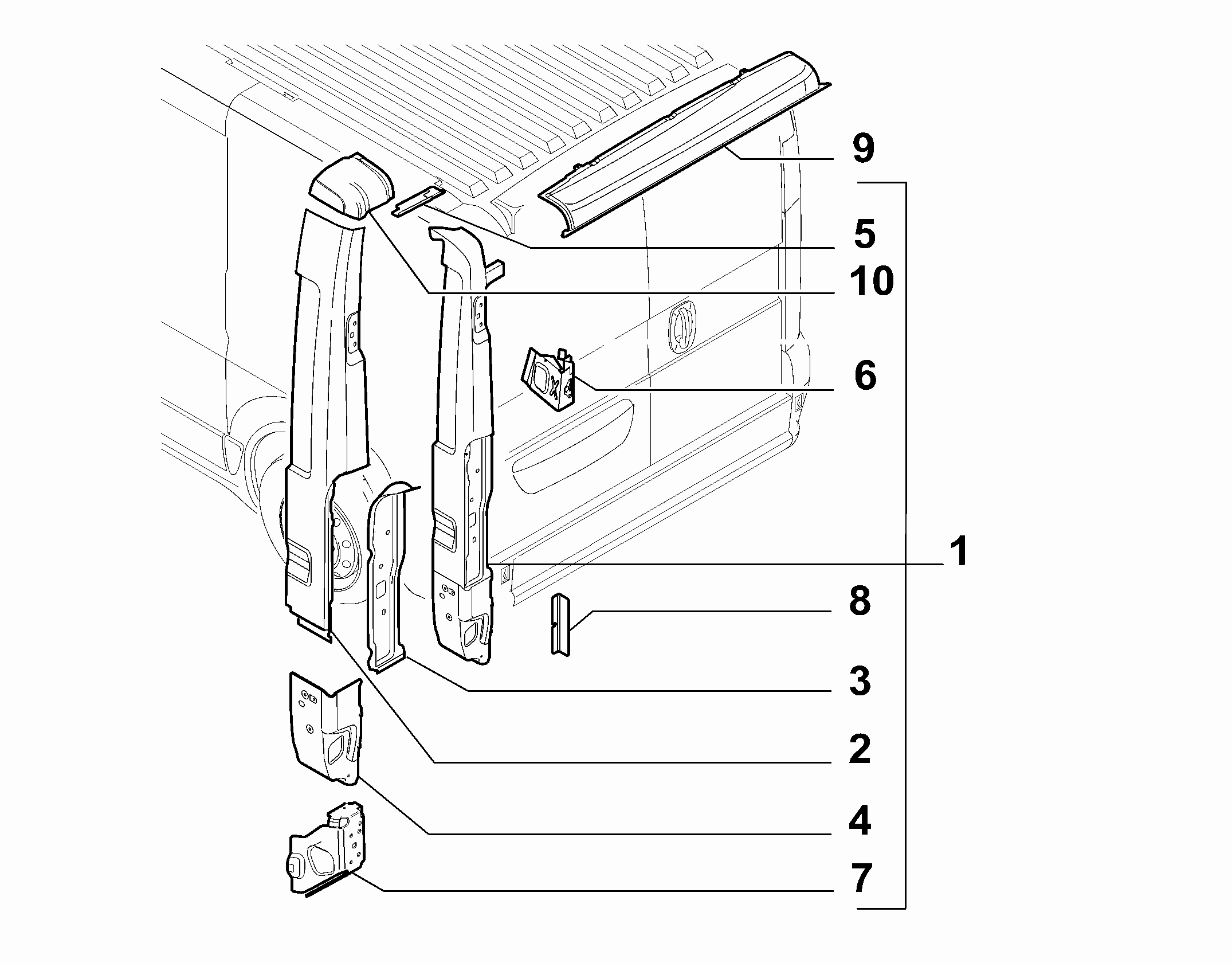 70020-050 REAR QUARTERS FOR COMMERCIAL VEHICLES