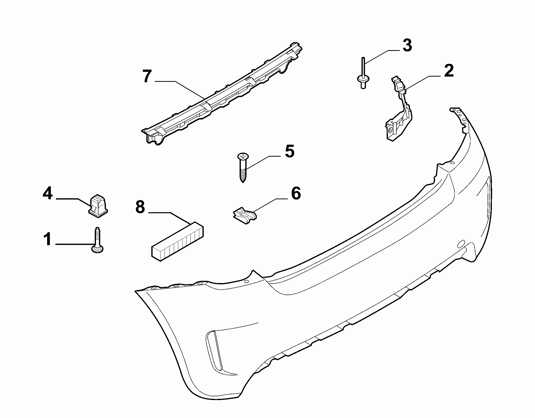70727-020 REAR BUMPER CLAMPS