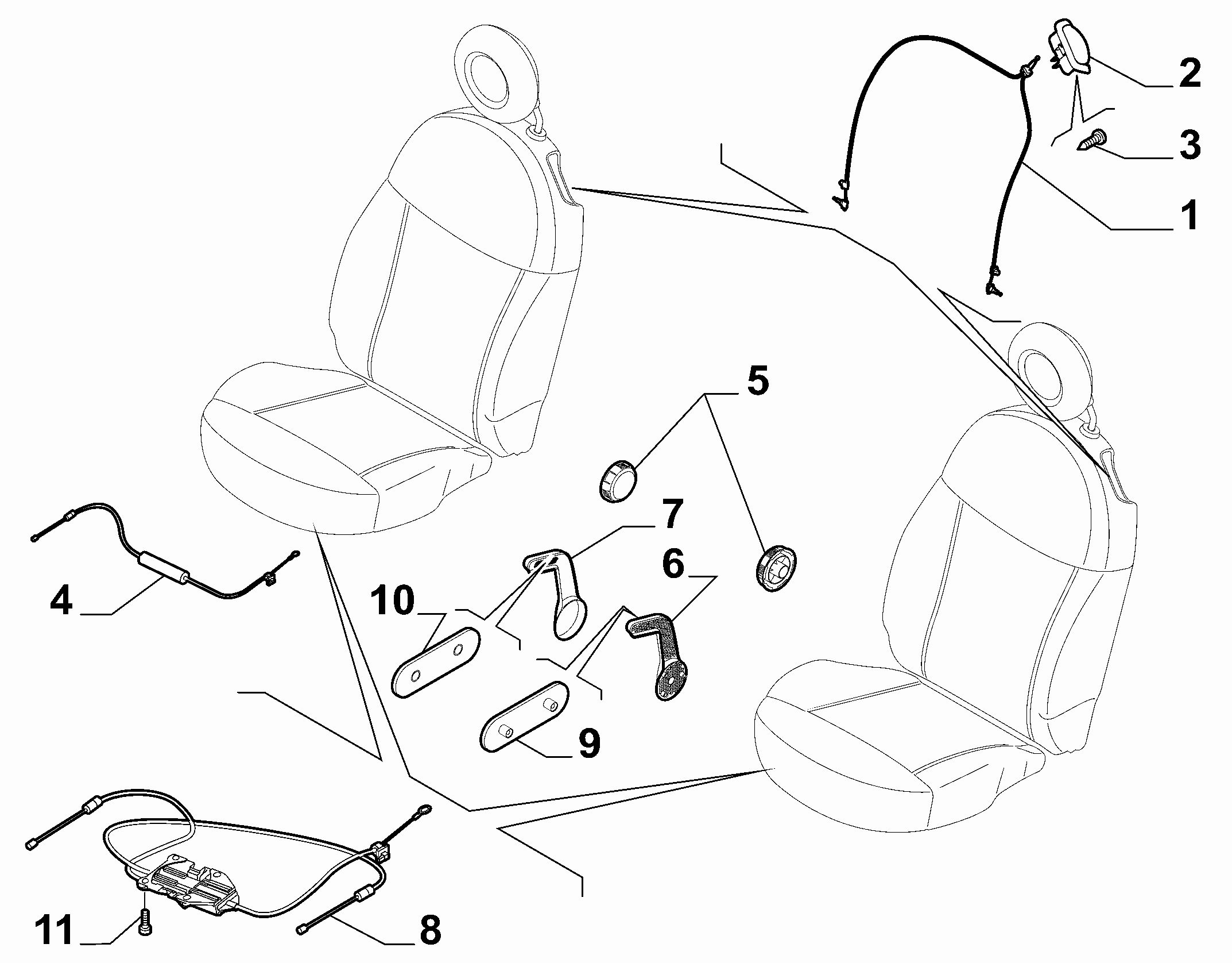 70601-030 FRONT SEAT ADJUSTMENT DEVICES