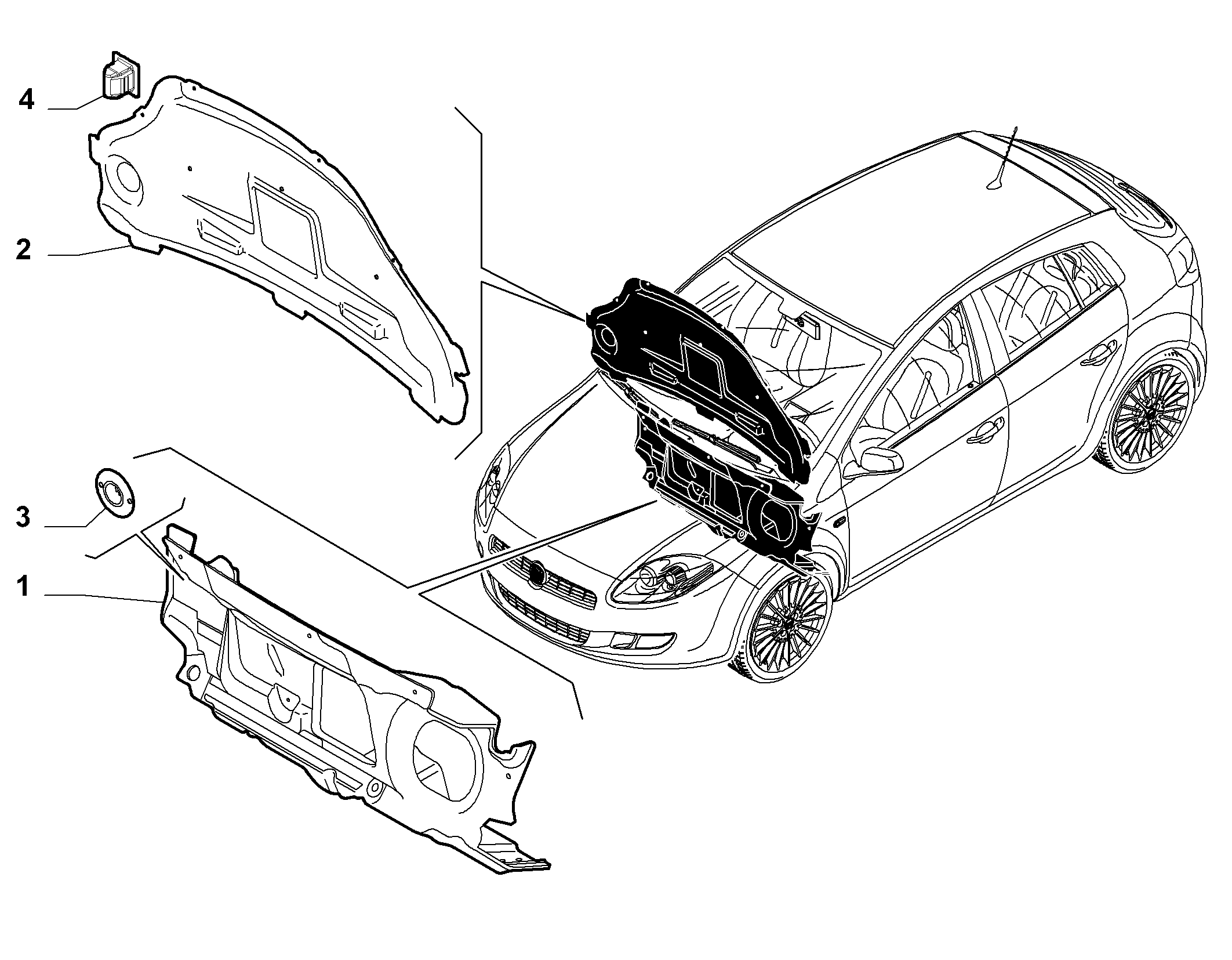 70522-010 BONNET AND ENGINE PADDING AND INSULATION
