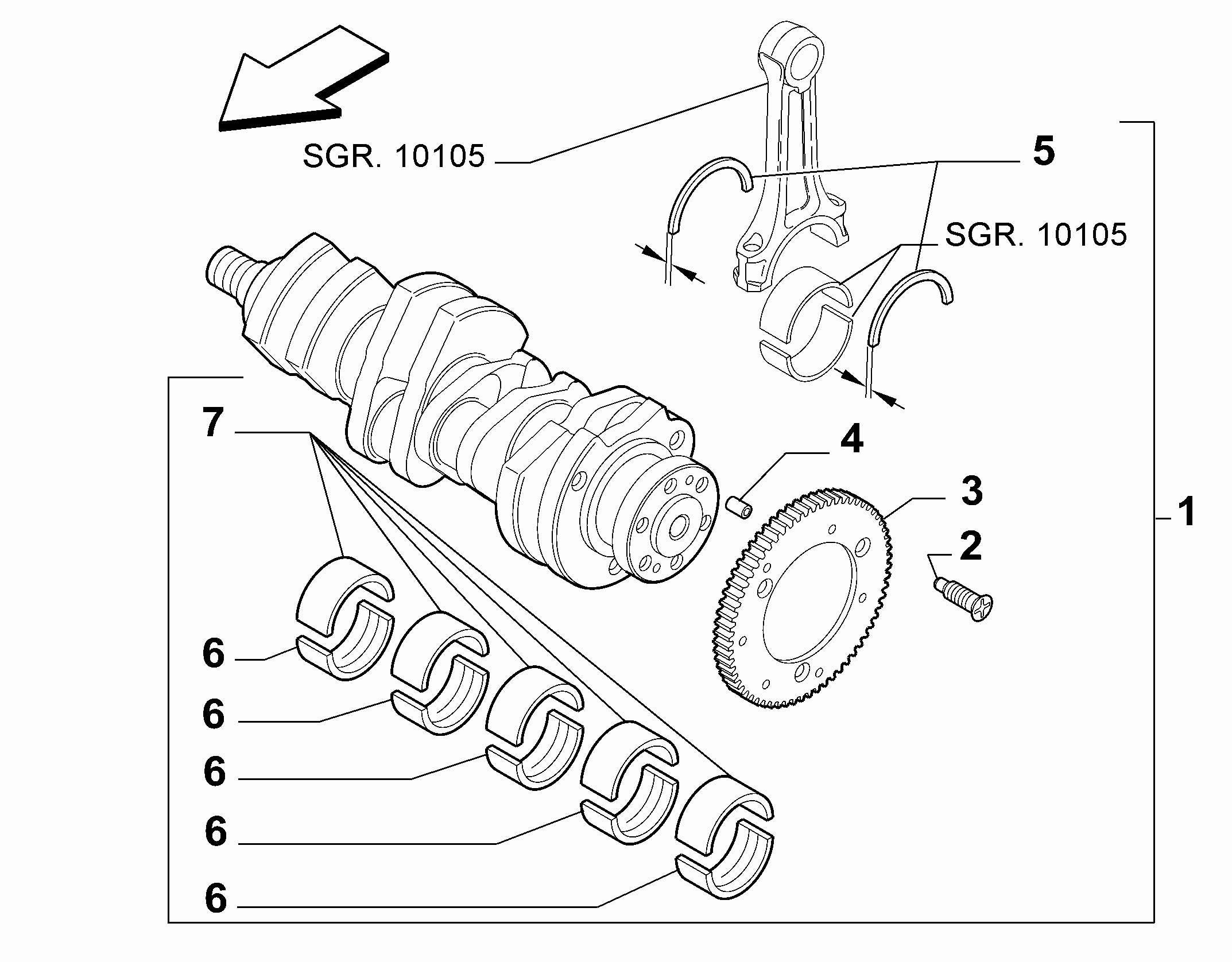 10103-010 ENGINE SHAFT AND HALF BEARING
