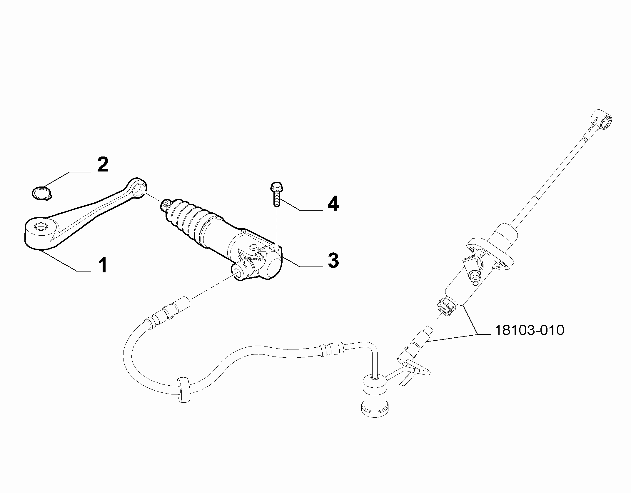 18103-020 CLUTCH LEVER CYLINDER AND HOSE