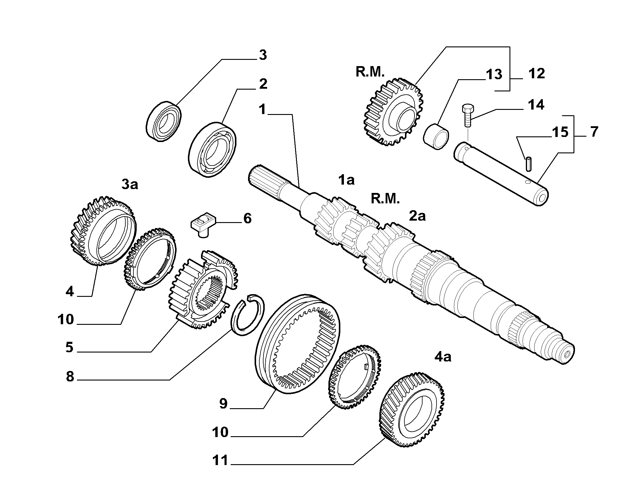 21215-010 PRIMARY SHAFT AND GEAR LEAD