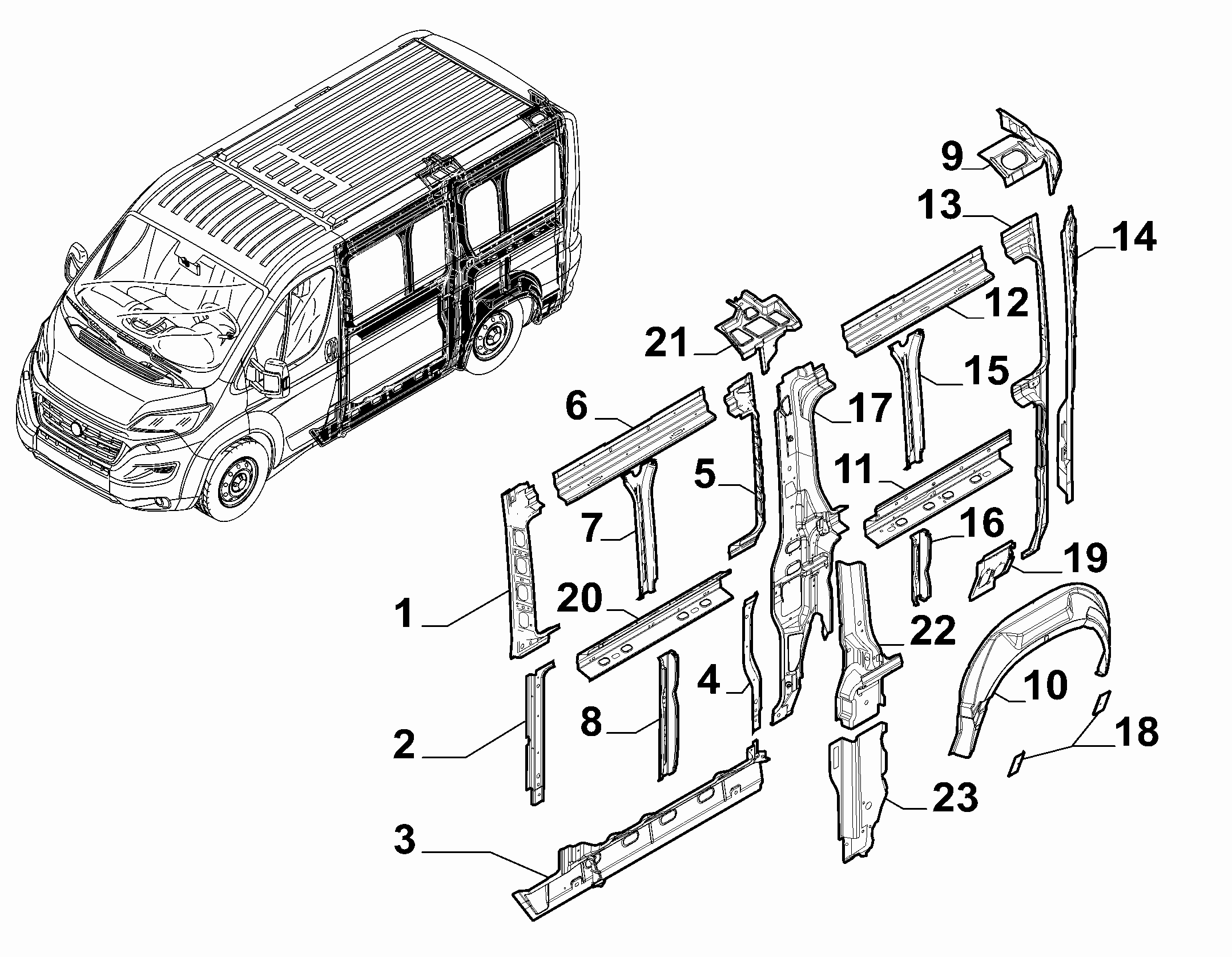 70004-010 REAR SIDE FRAME STRUCTURE