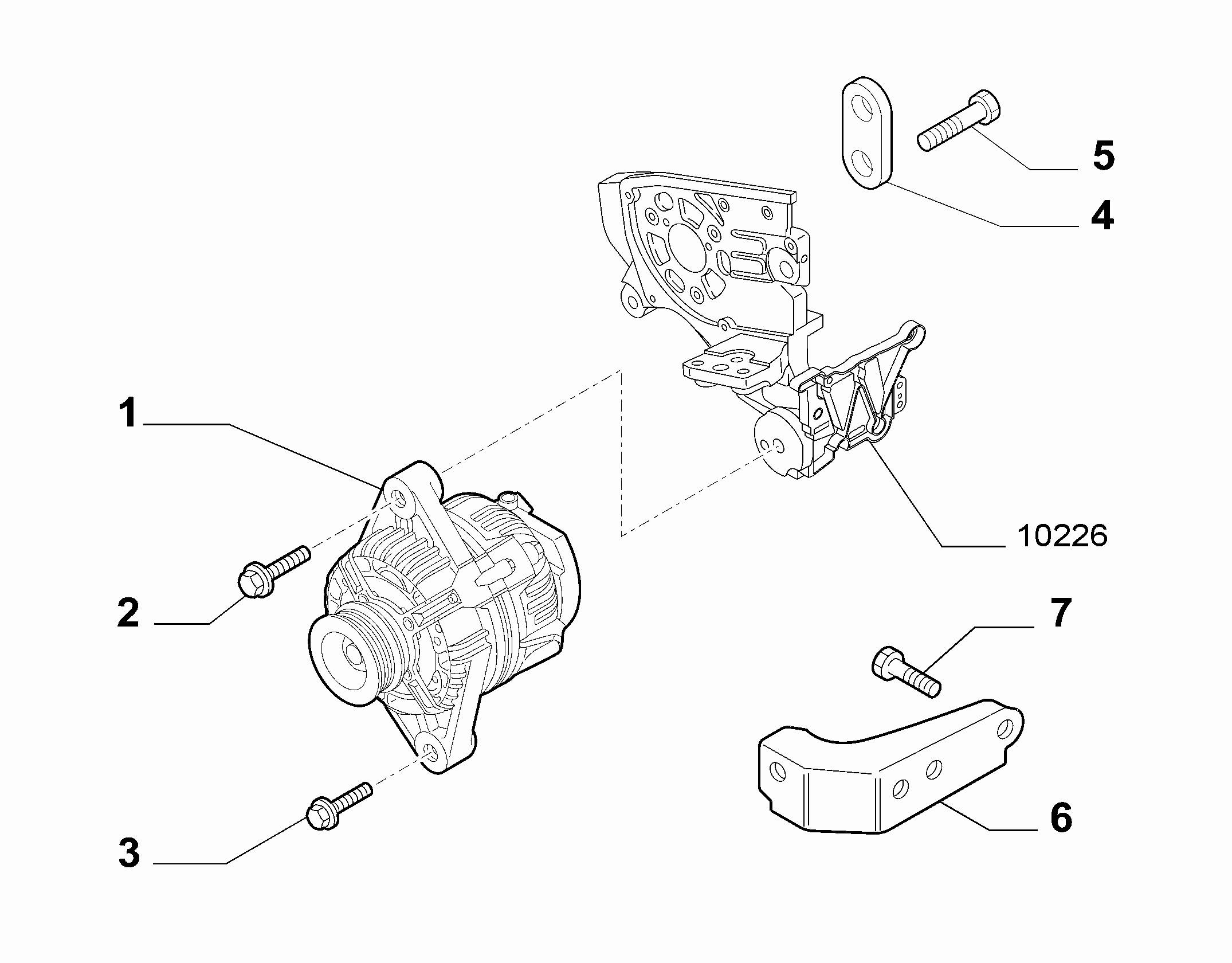 55301-010 ALTERNATOR AND MOUNTING