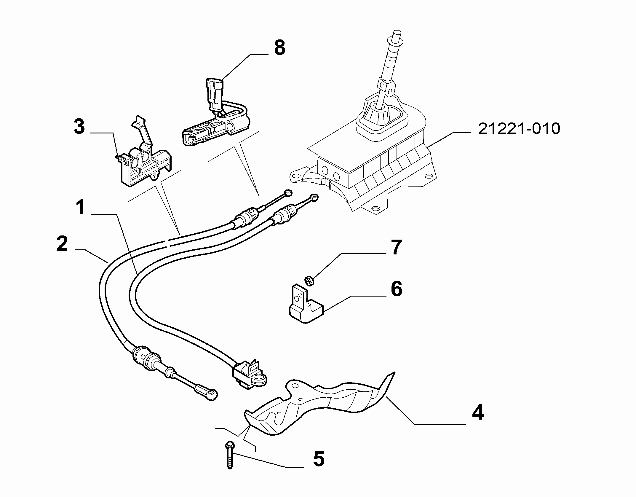21221-020 GEAR STICK FLEX SHAFT