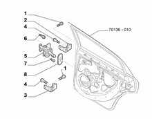 70136-020 REAR DOOR HINGES AND TIE RODS