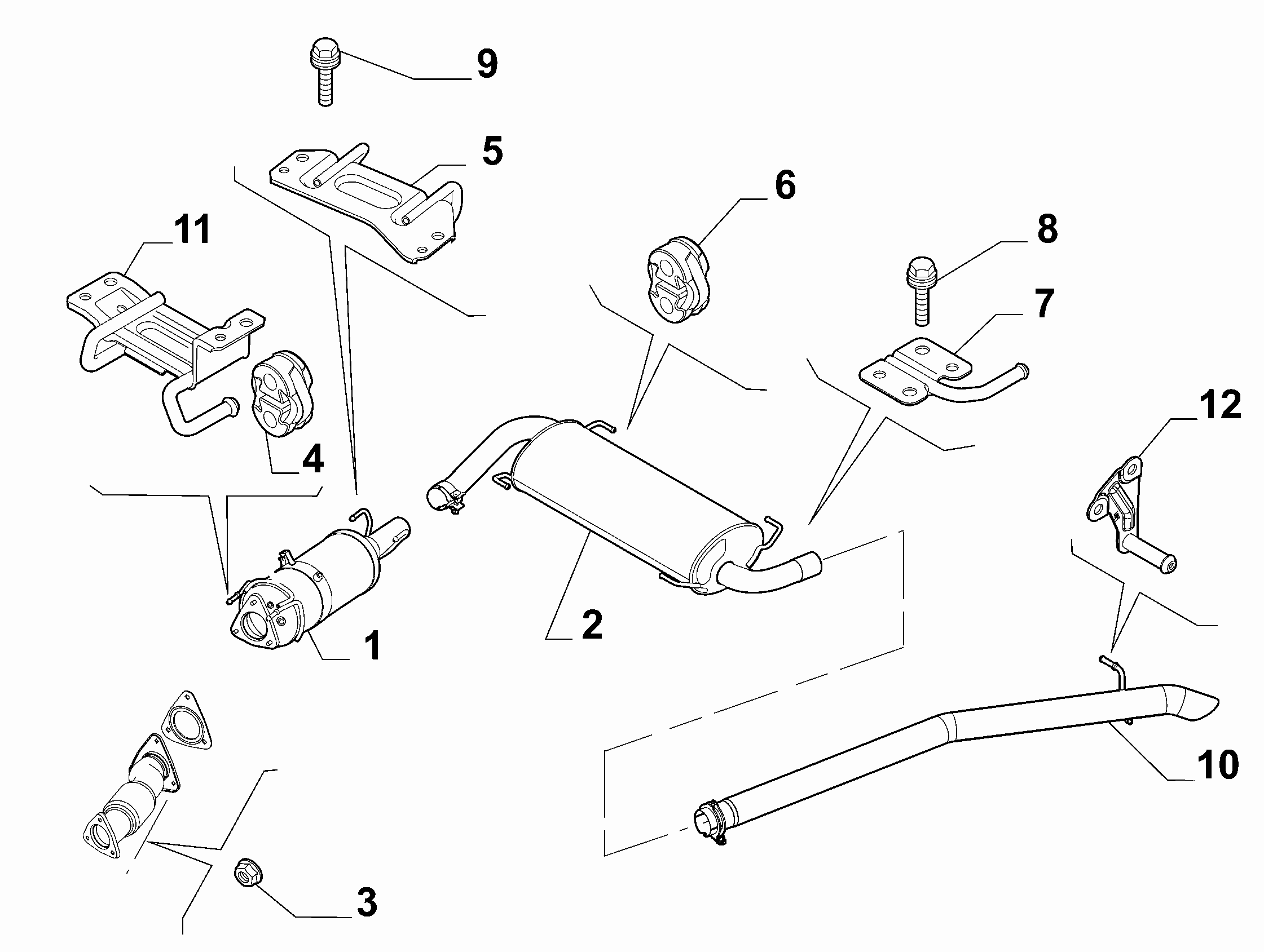 10258-030 REAR AND CENTRAL PIPES