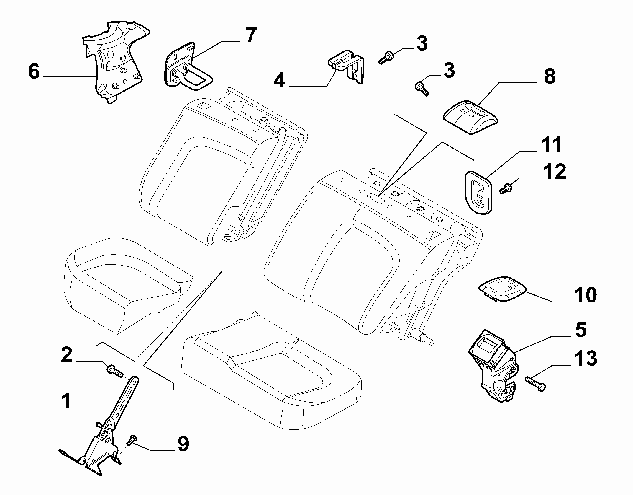 70613-030 REAR SEAT ADJUSTMENT DEVICE